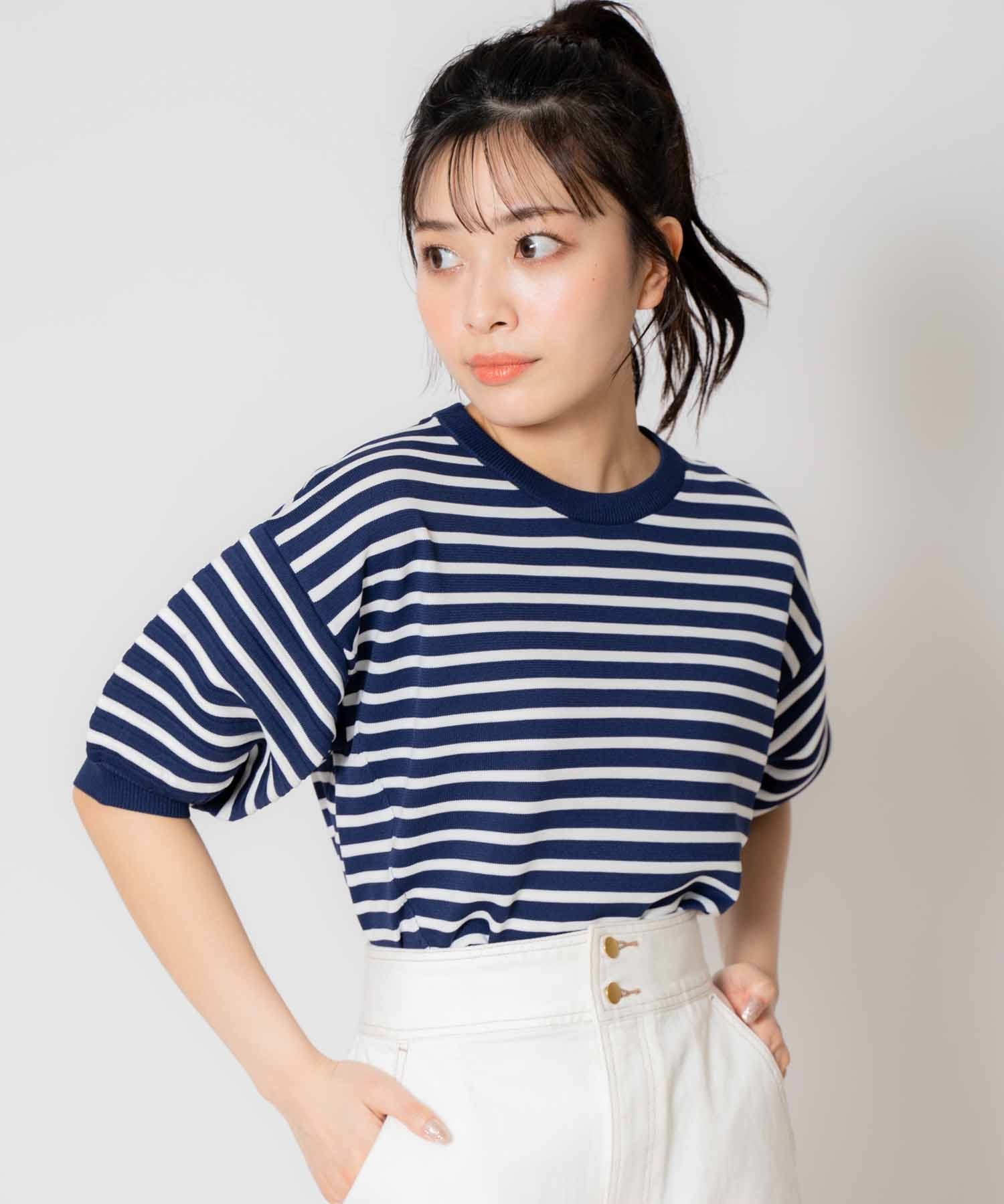 クロップドボーダーニット | ニット | NOELA OFFICIAL WEB STORE