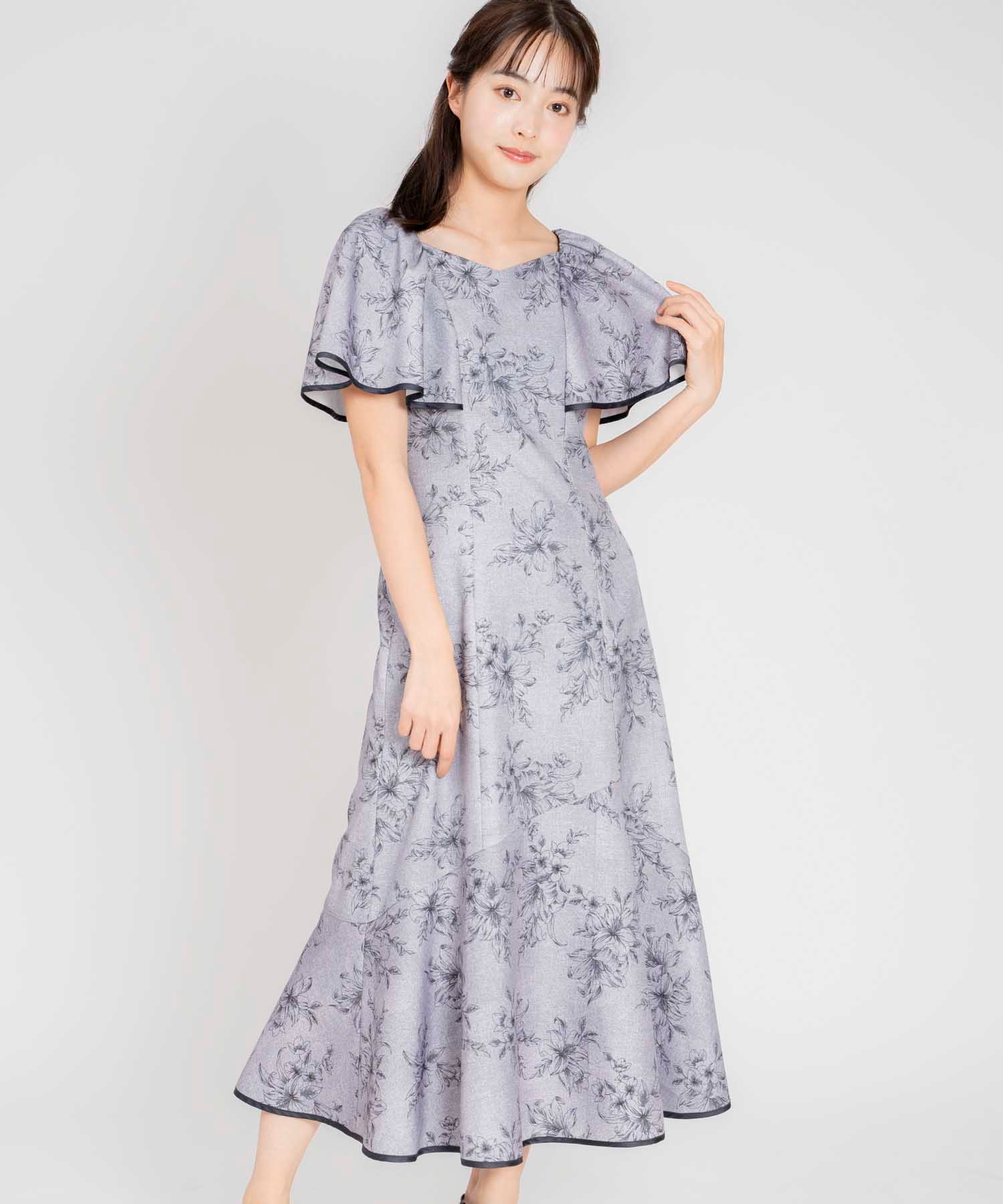 リネンライクプリントフラワーワンピース | ロングワンピース | NOELA