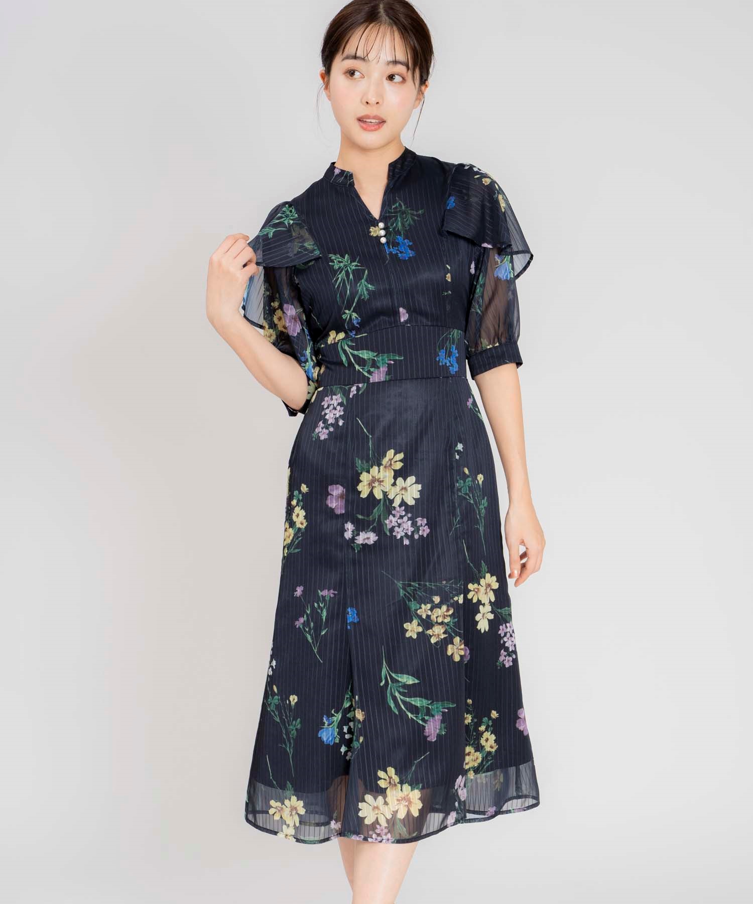 ストライプ花柄ワンピ | ロングワンピース | NOELA OFFICIAL WEB STORE