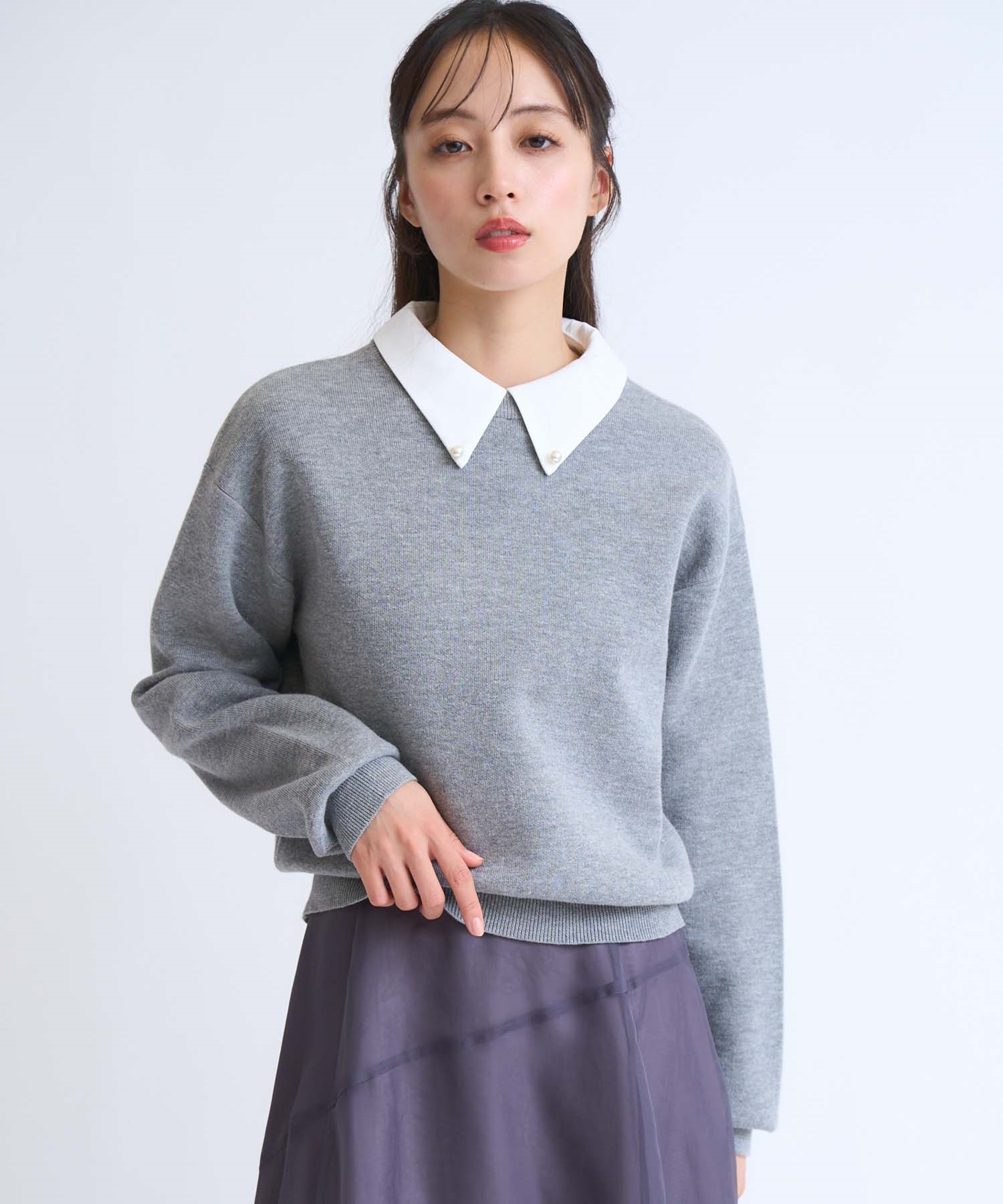 襟付きスウェットライクニット | ニット | NOELA OFFICIAL WEB STORE