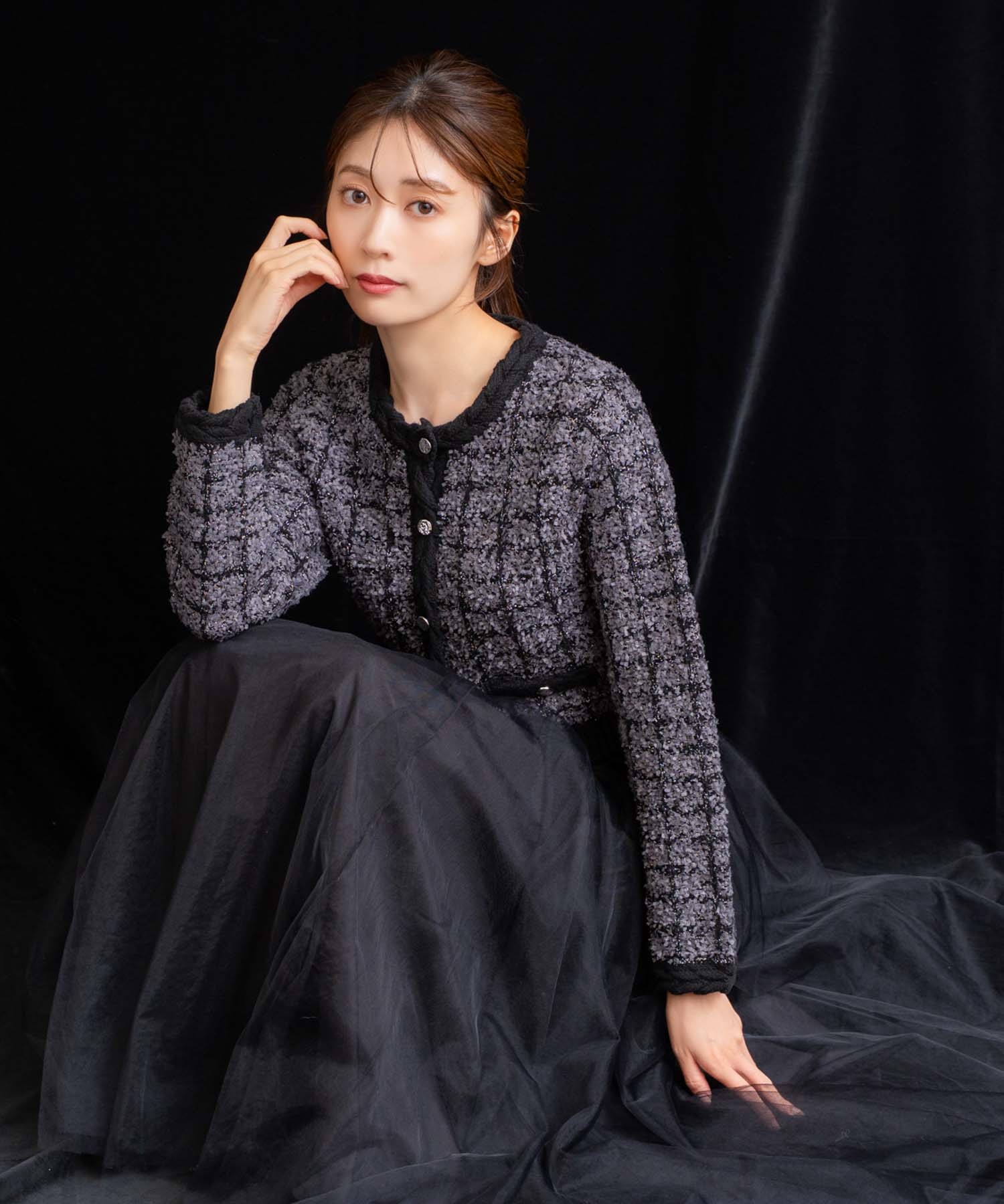 15周年】ツイードチュールドッキングワンピース | ニットワンピース