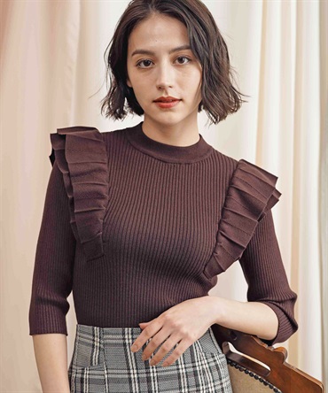 ショルダーフリルリブニット | ニット | NOELA OFFICIAL WEB STORE