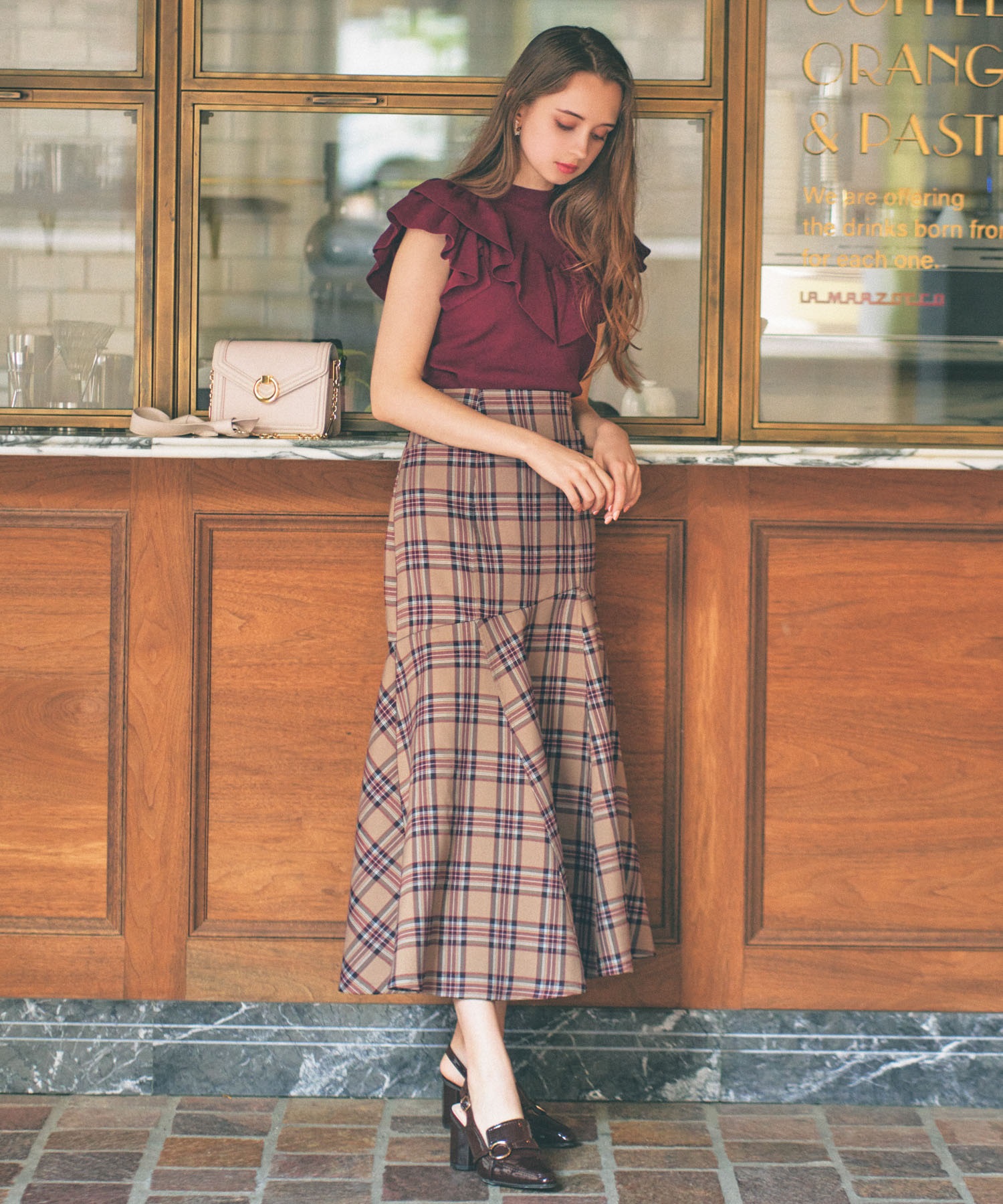 フレアヘムハイウエストチェックスカート | フレアスカート | NOELA