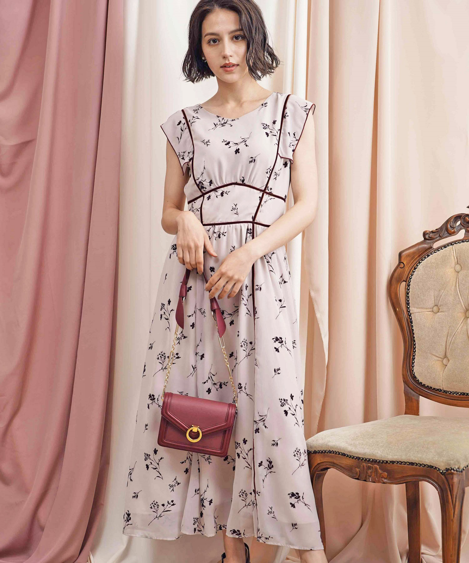 フラワーフロッキーワンピース | ロングワンピース | NOELA OFFICIAL