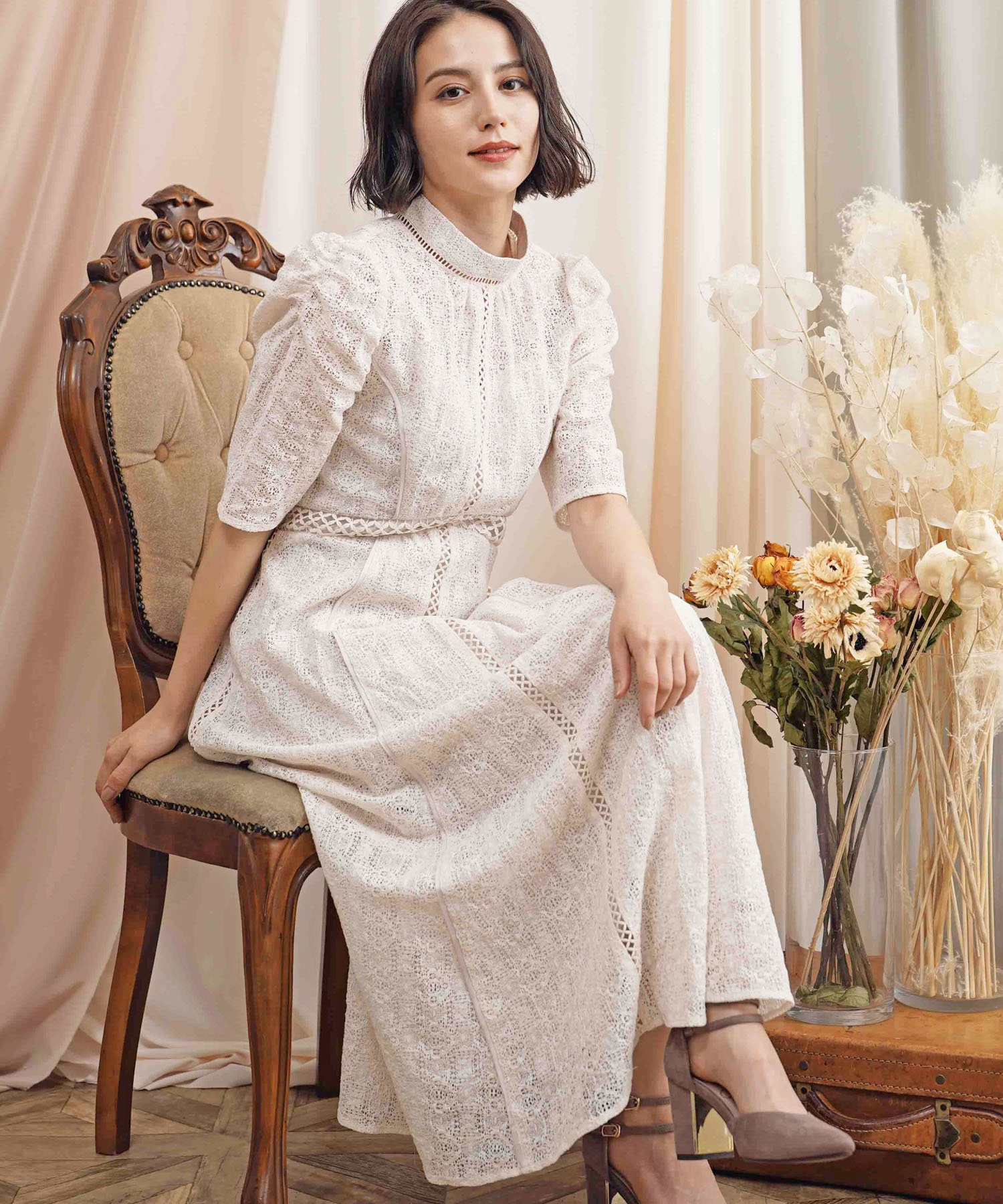 パイピングレースドレス | ロングワンピース | NOELA OFFICIAL WEB STORE