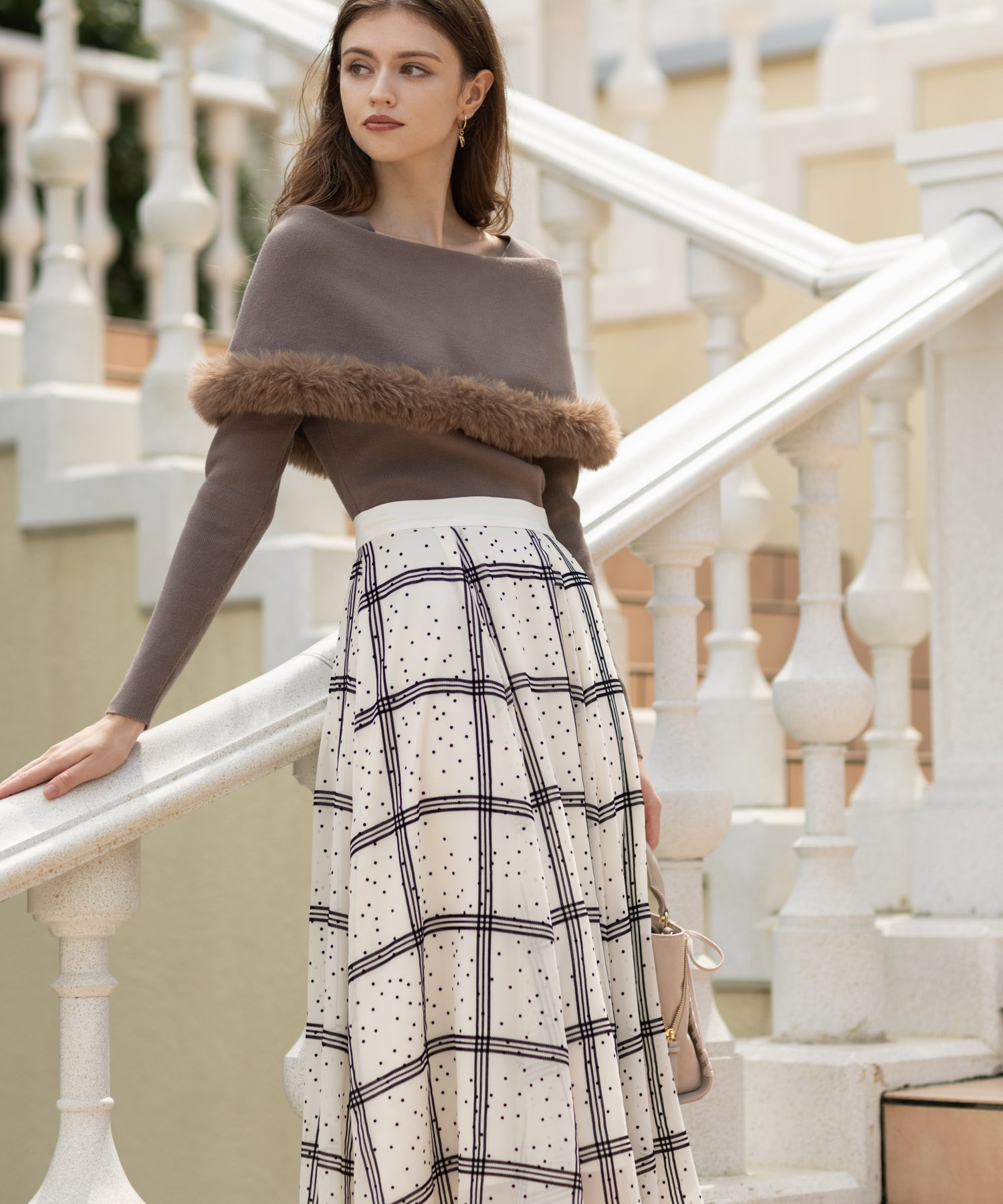 チェックドットフロッキースカート | フレアスカート | NOELA OFFICIAL