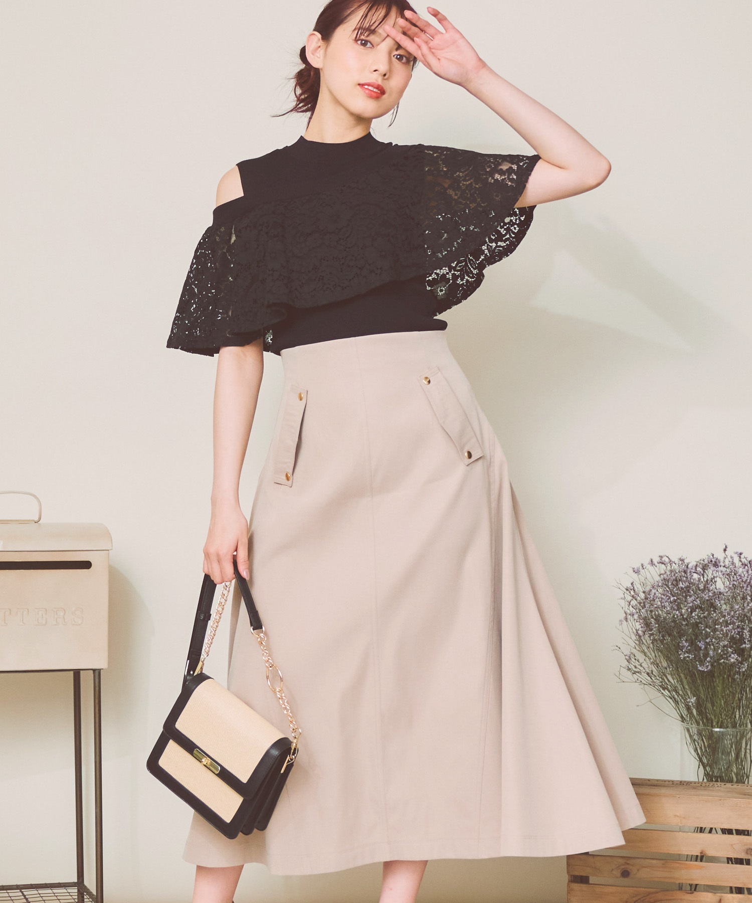 サイド切替ツイルスカート | フレアスカート | NOELA OFFICIAL WEB STORE