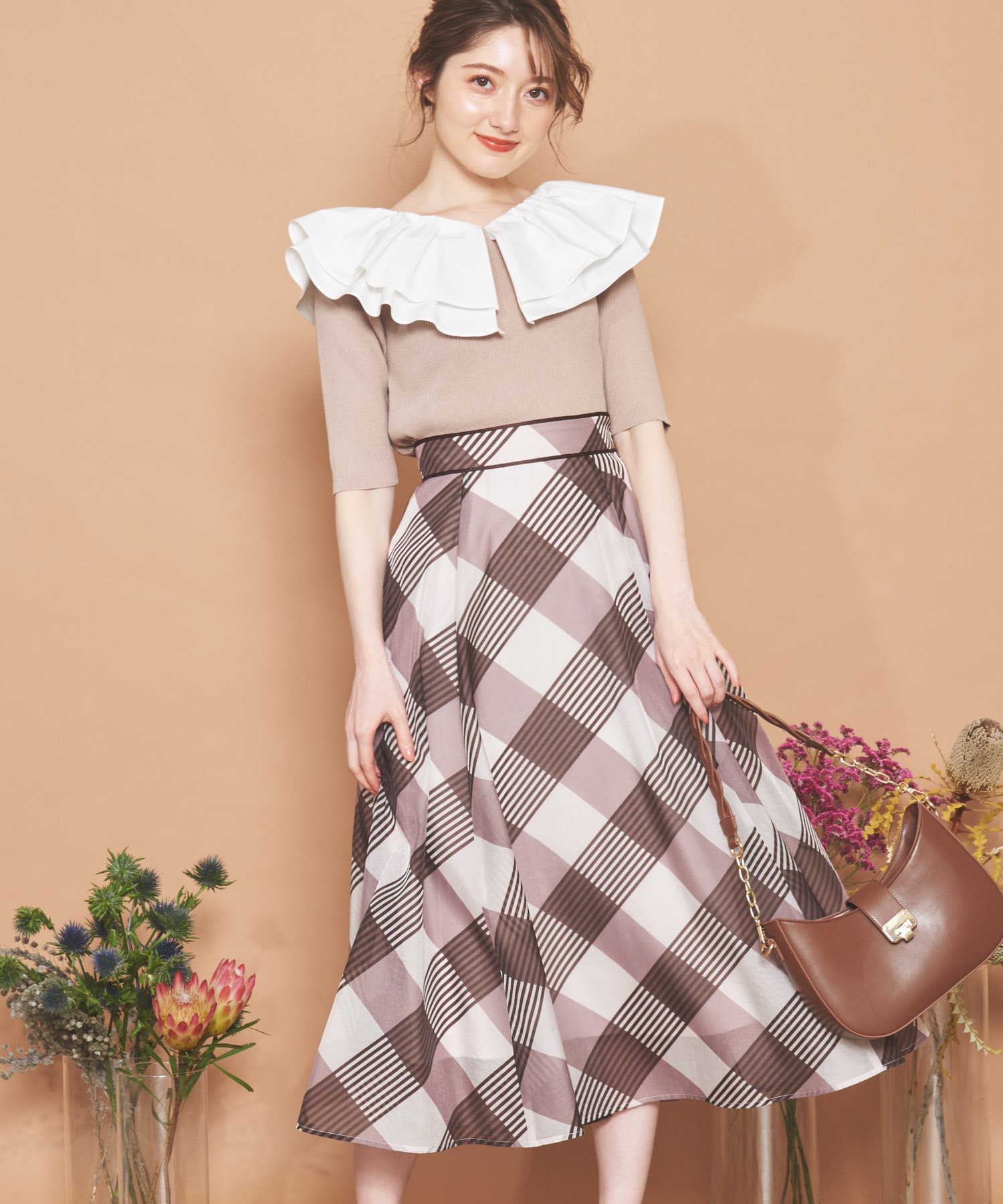 バイアスチェックフレアスカート | フレアスカート | NOELA OFFICIAL