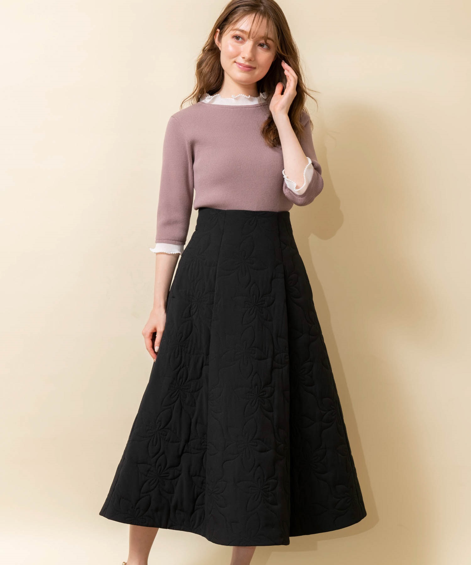 フラワーキルティングスカート | フレアスカート | NOELA OFFICIAL WEB