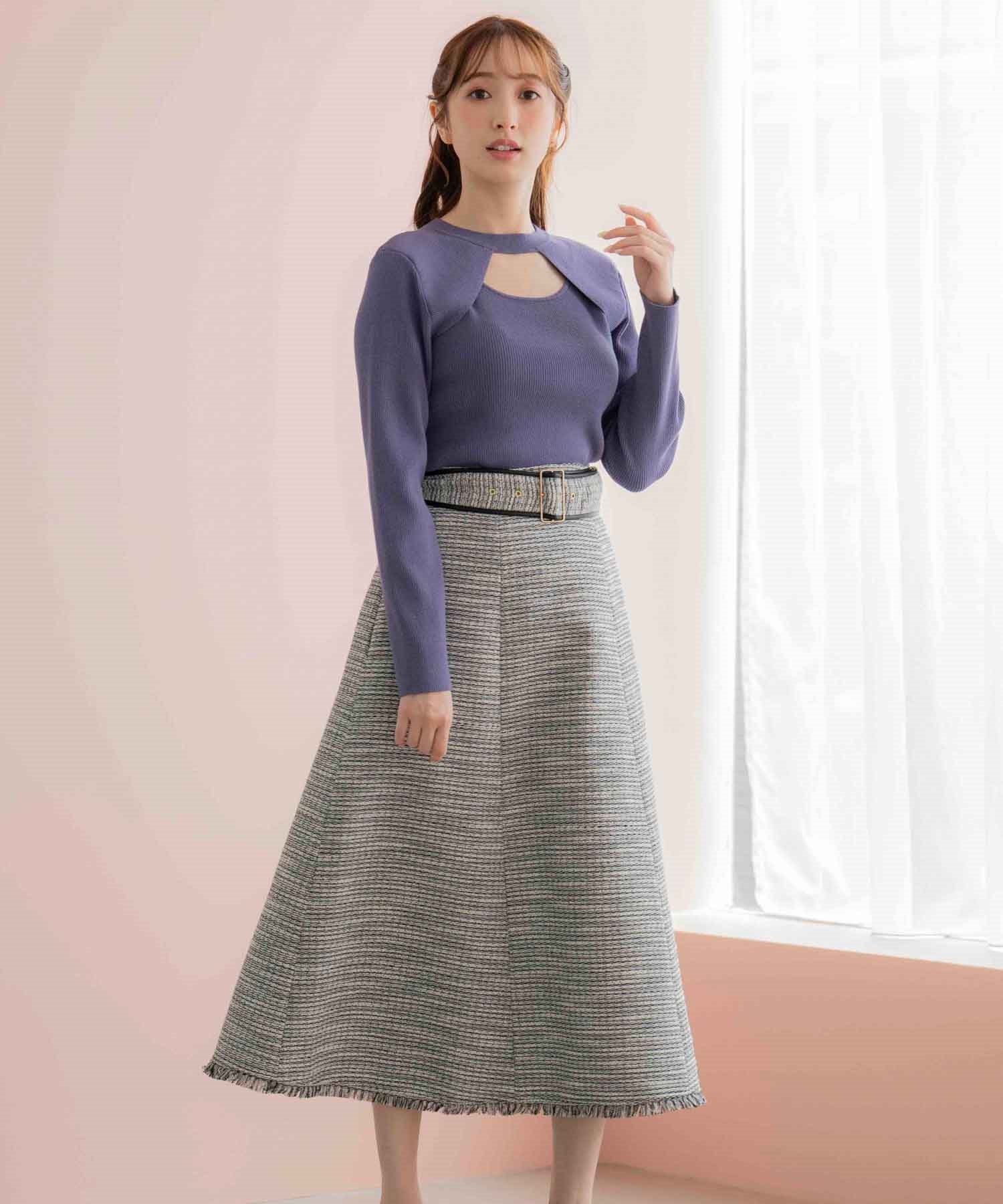 配色ベルトツイードスカート | フレアスカート | NOELA OFFICIAL WEB STORE