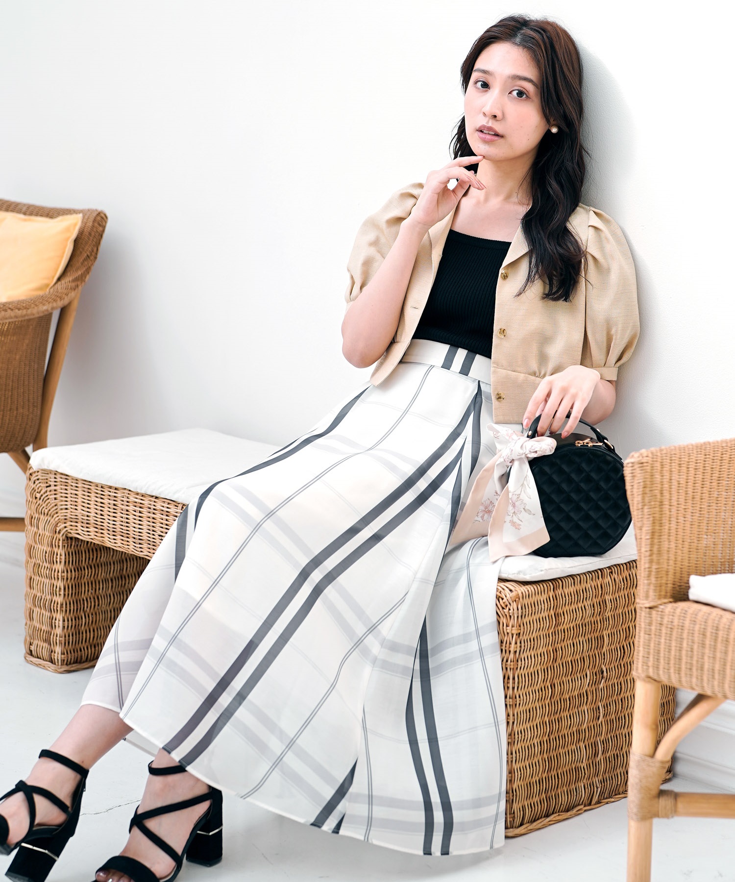 シアーチェックスカート | フレアスカート | NOELA OFFICIAL WEB STORE