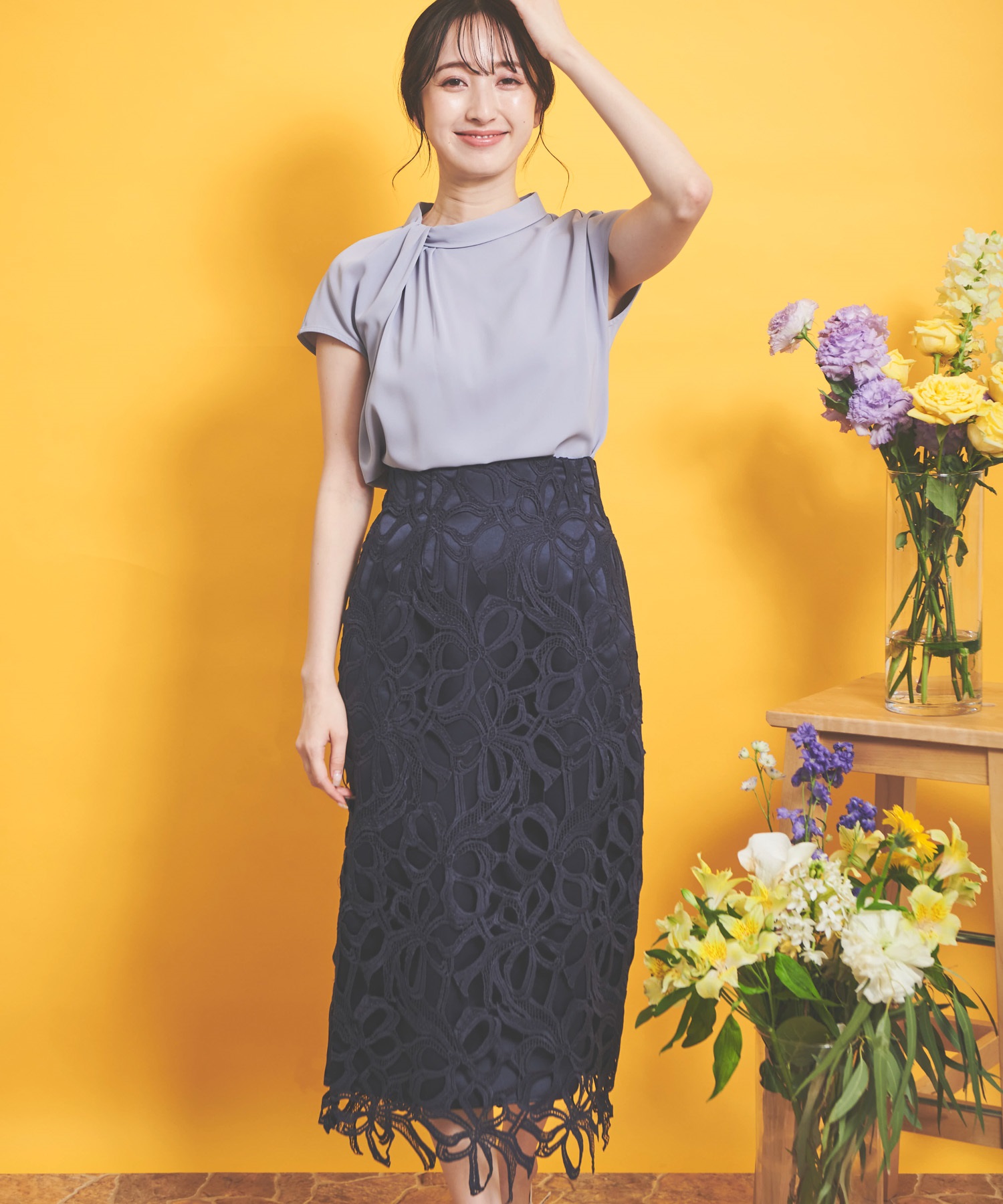 リボンレースタイトスカート | タイトスカート | NOELA OFFICIAL WEB STORE