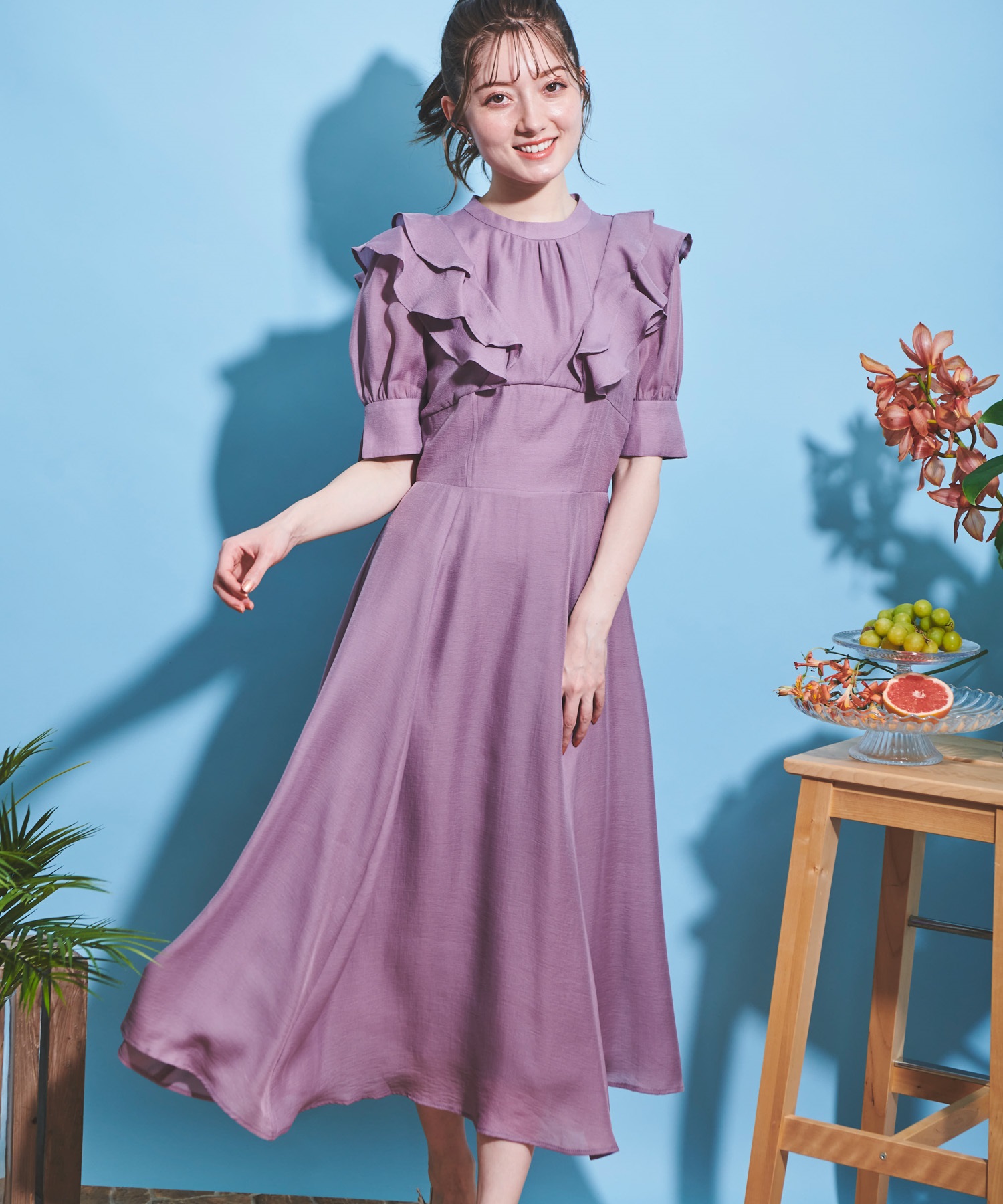 ワイドウエストフリルワンピース | ロングワンピース | NOELA OFFICIAL