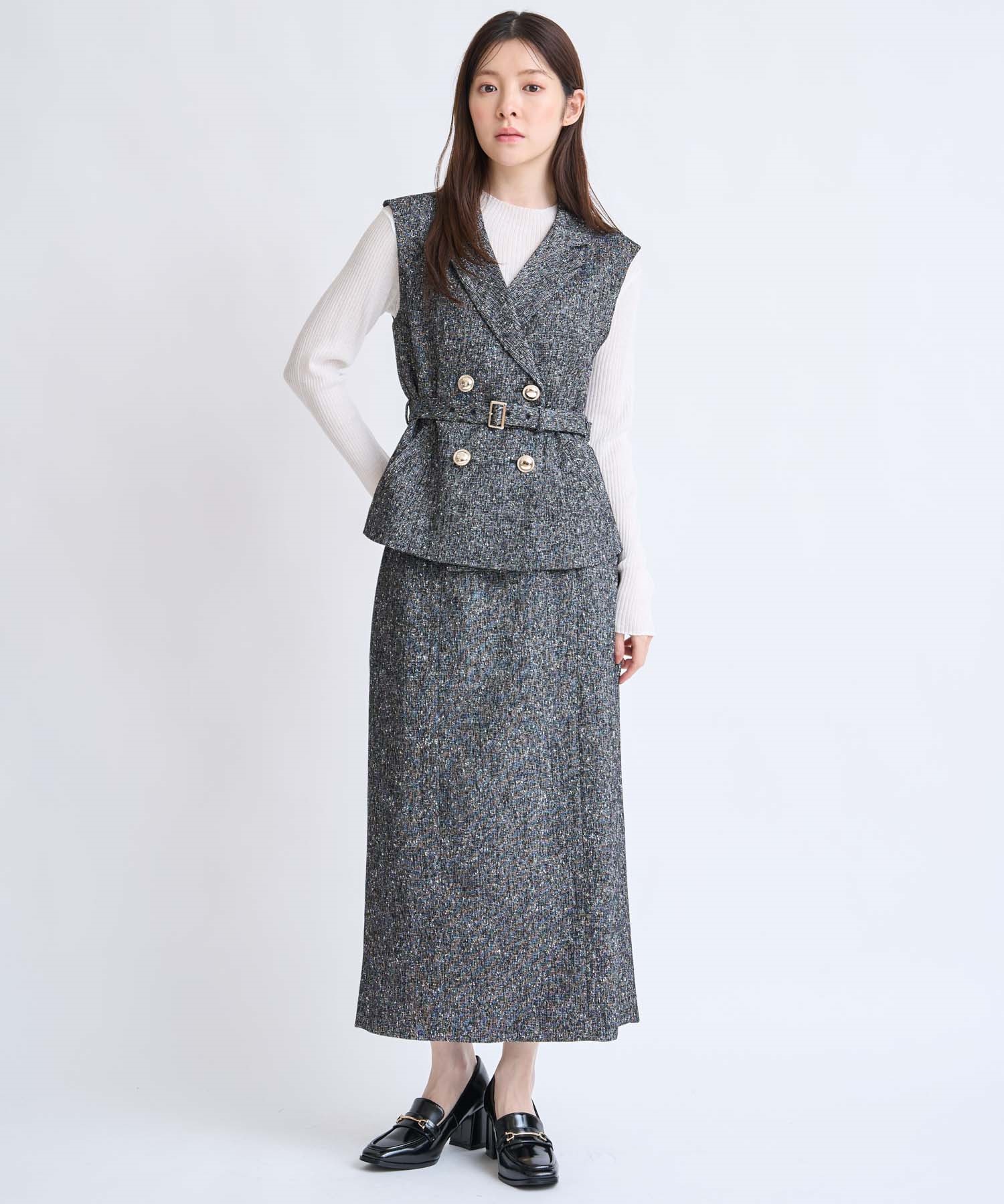 ベルト付きツイードジレ | ジャケット | NOELA OFFICIAL WEB STORE