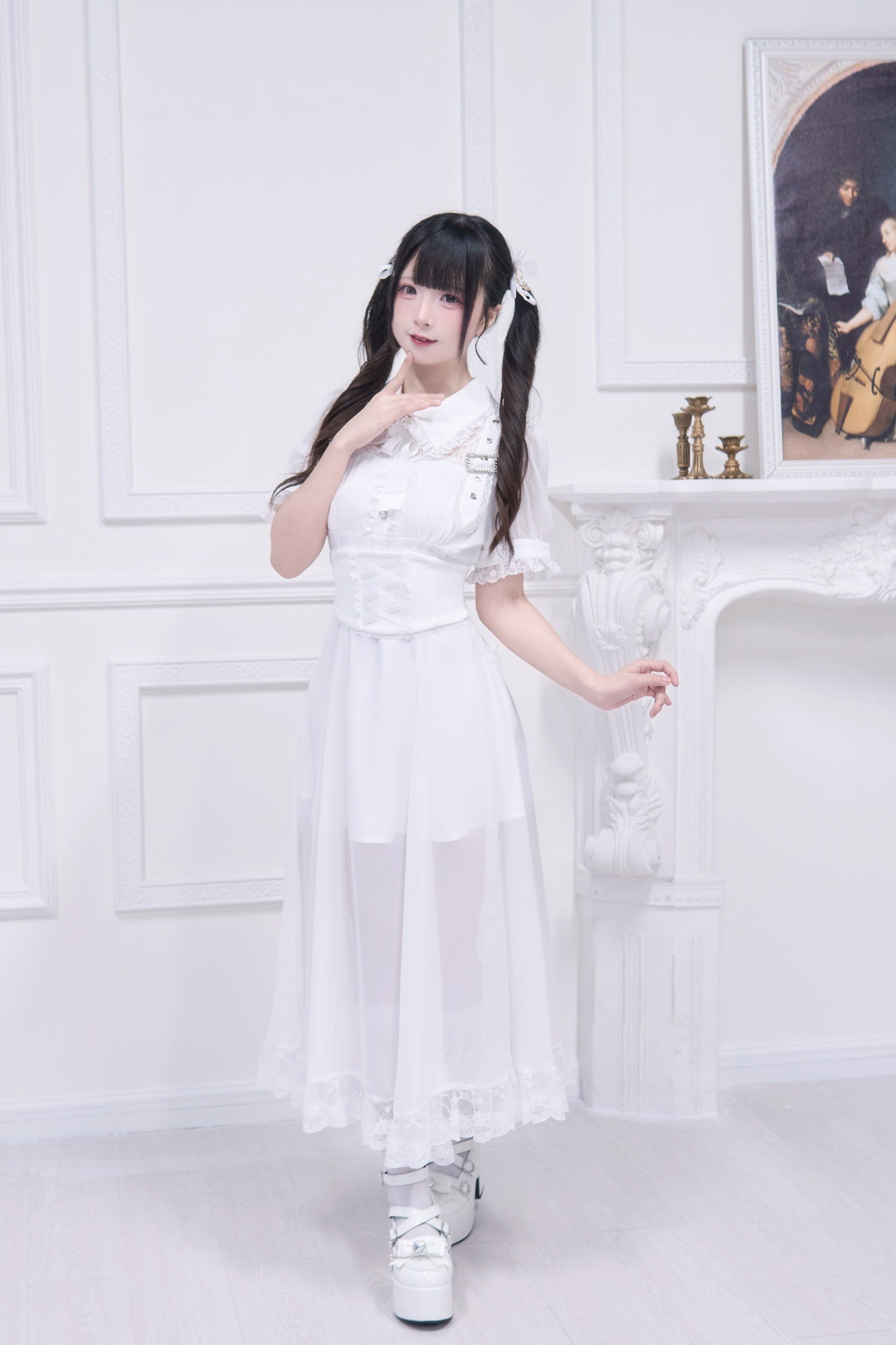 透け感コルセット付けロングワンピース – NoGenki