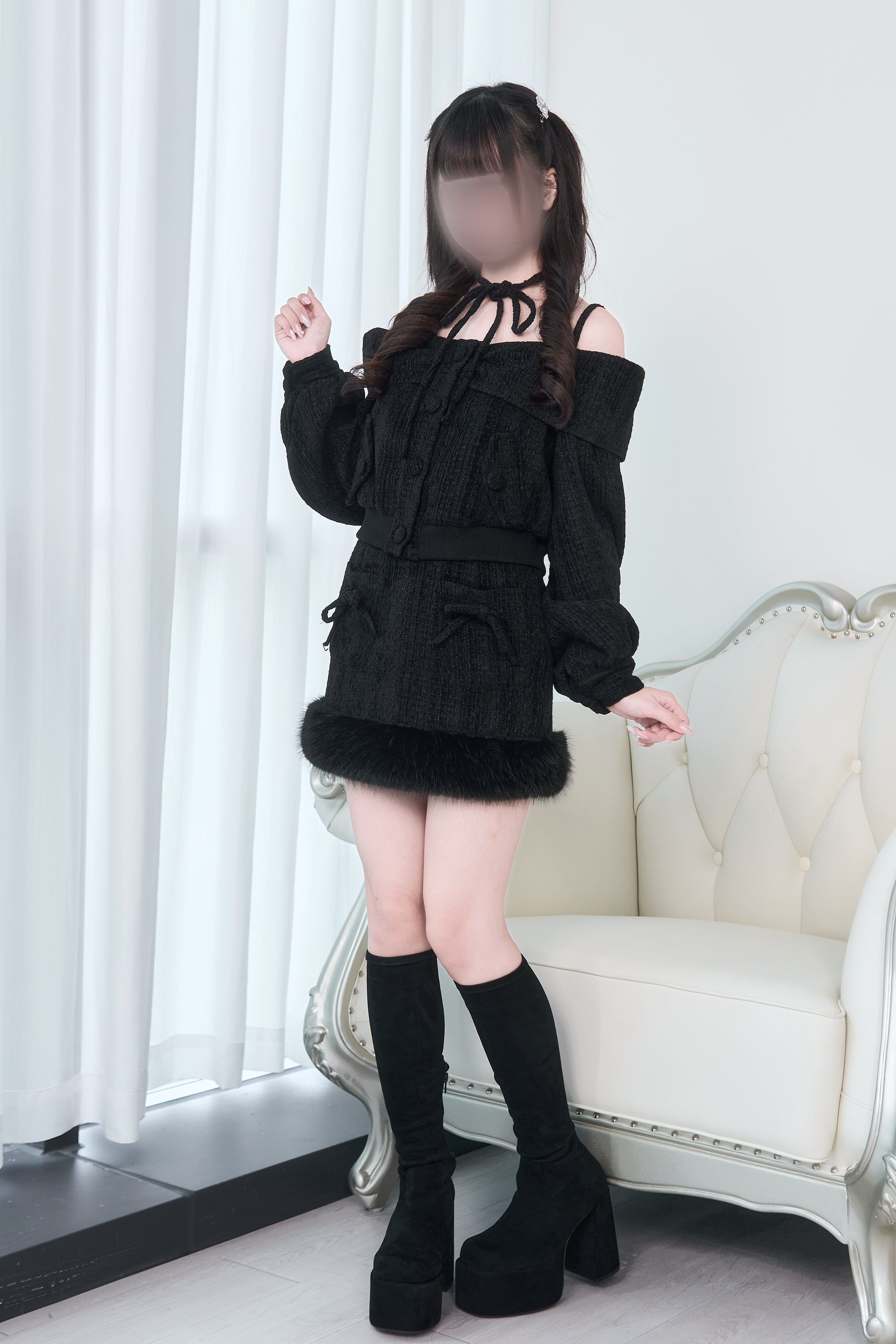 BunnyLis:リボンオフショルダーニットトップス – NoGenki