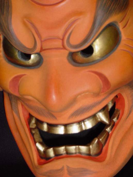 能面 顰（しかみ）」陶器 1面|獅噛 歯噛 能楽 アンティーク お面 能面