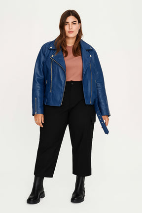 Meghan-X Plus Cropped Vegan Leather Coat | Noize