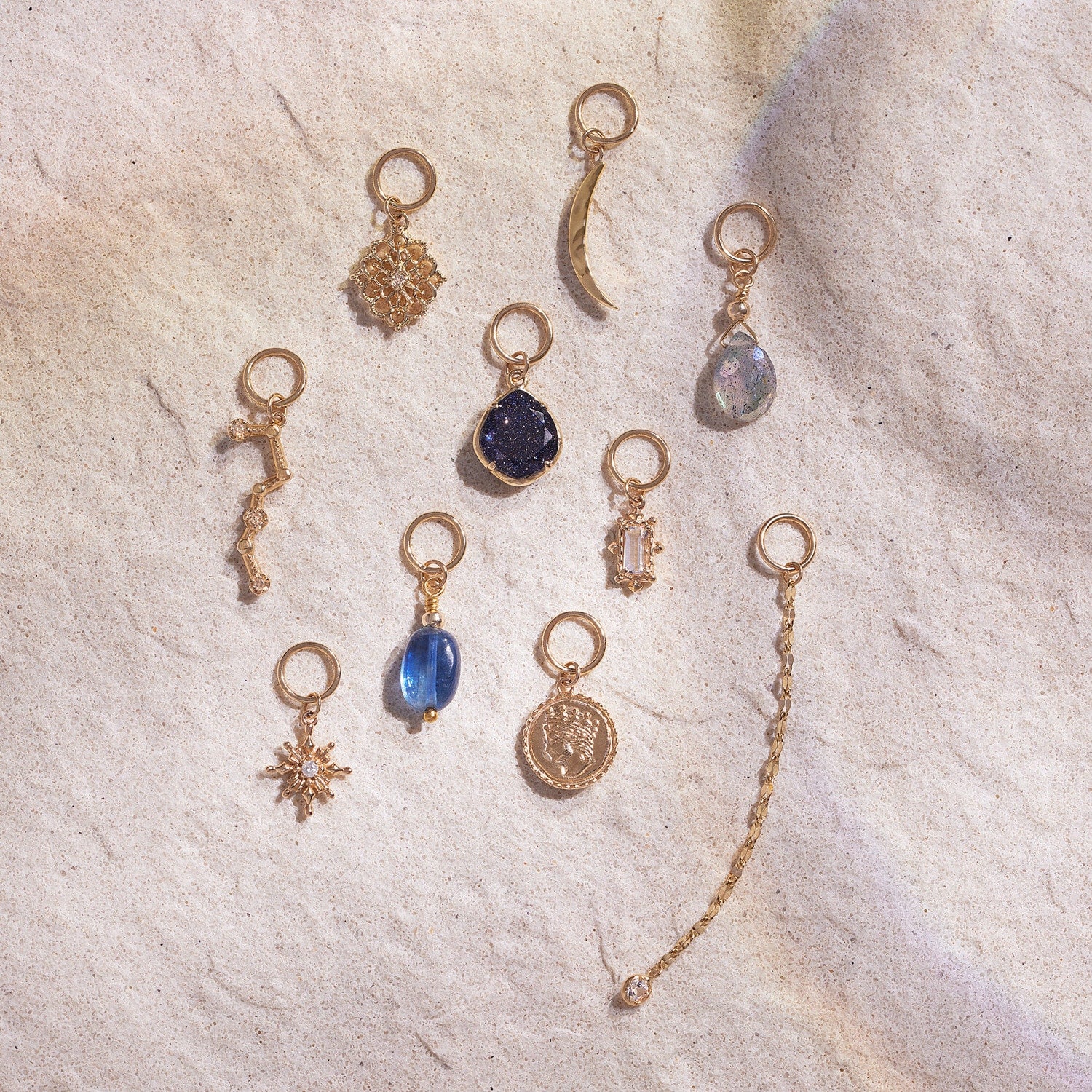 Tiny Charm】K10ダブレットチャーム｜ネックレスチャーム｜ノジェス