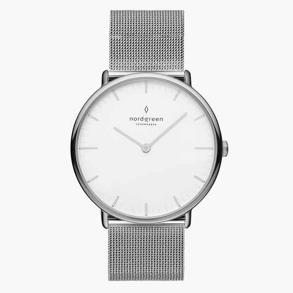 Scandinavian Native | Nordgreen 32mm Silver Mesh