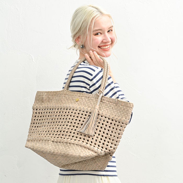 今だけ10%OFF】 カミーユ・ミックスメッシュ メッシュバッグ レザー