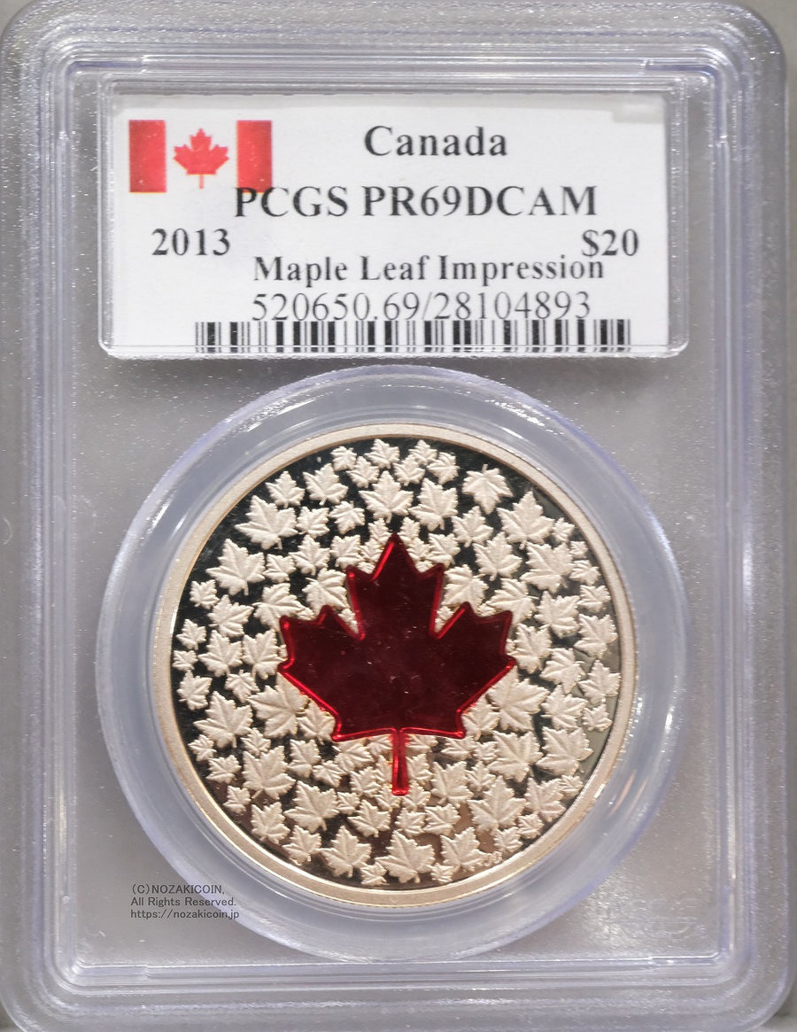 カナダ メイプルリーフ銀貨 2013年 20ドル PCGS PR69DCAM – 野崎コイン