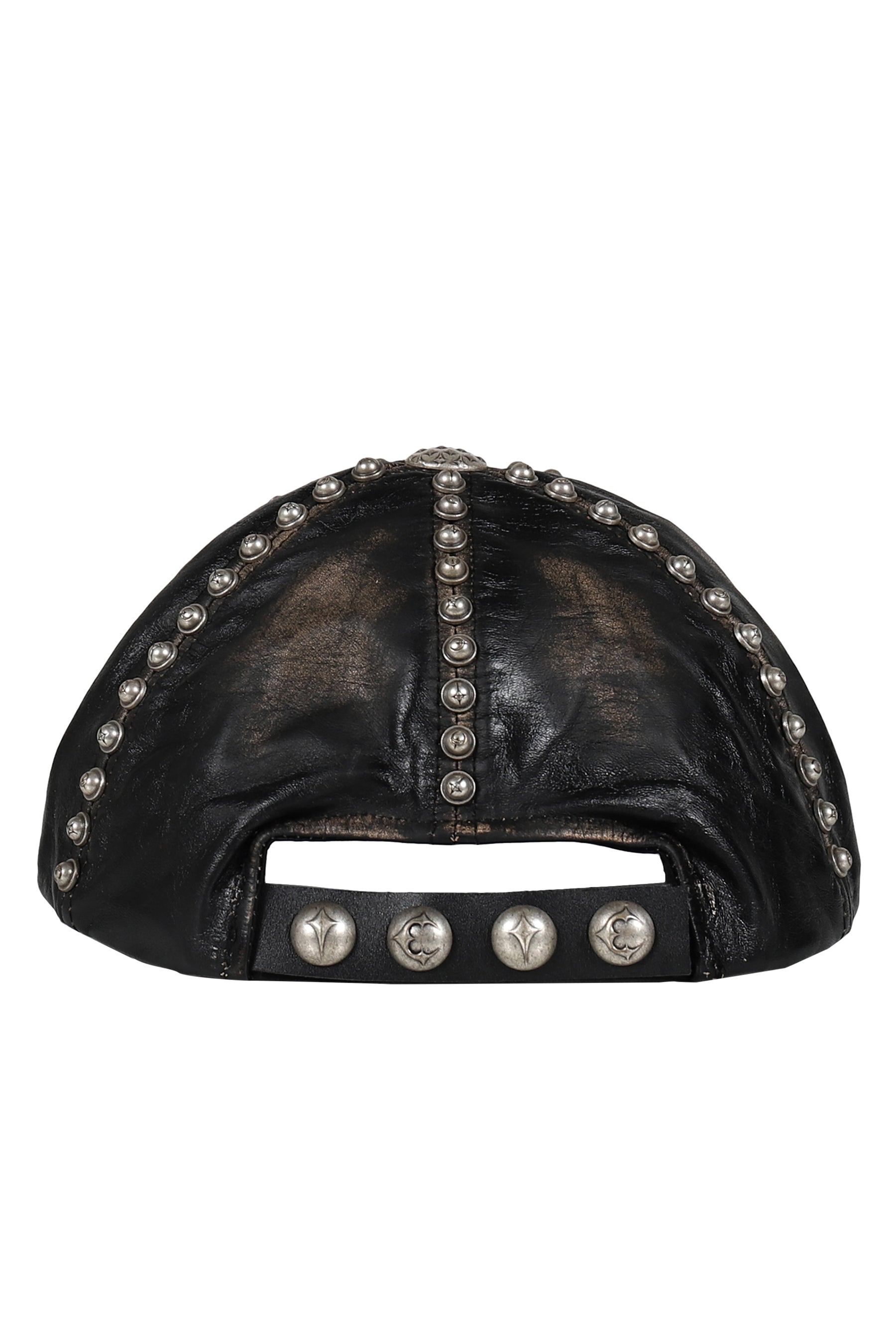 Thug Club サグクラブ FW25 STUDDED WASHED LEATHER CAP / BLK