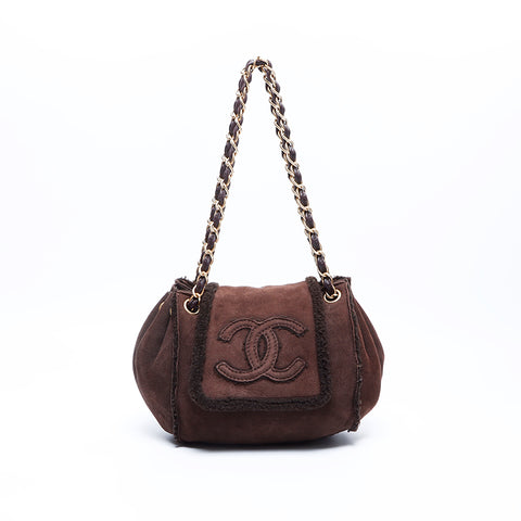 シャネル CHANEL 7番台 ココマーク スエード ショルダーバッグ