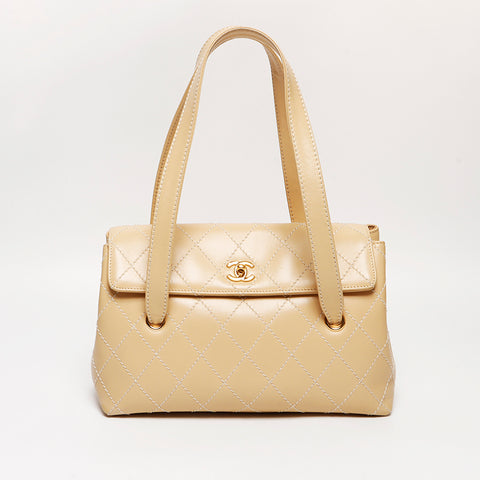 シャネル CHANEL 7番台 ワイルドステッチ トートバッグ ベージュ