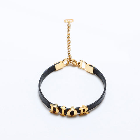 クリスチャンディオール Christian Dior レザー ロゴ ブレスレット