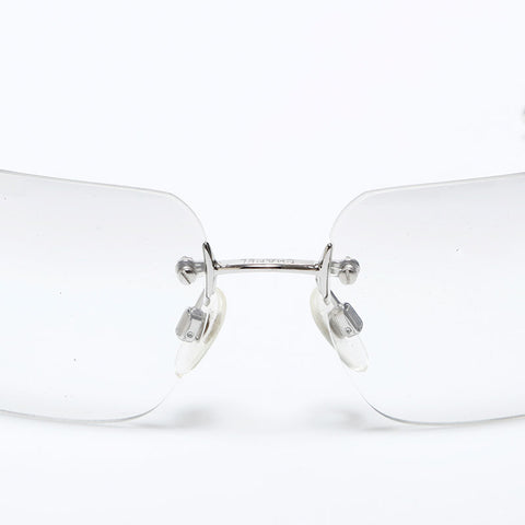 シャネル CHANEL ココマーク フレームレス リムレス クリア メガネ