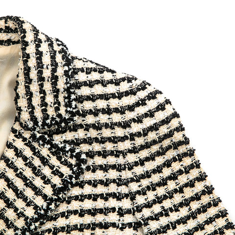 シャネル CHANEL 千鳥柄 ココボタン ツイード ジャケット ベージュx