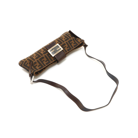 フェンディ FENDI ズッカ柄 ショルダーバッグ キャンバス ブラウン