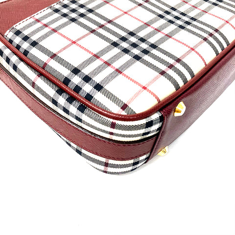 バーバリー BURBERRY チェック柄 ショルダーバッグ PVC ベージュ