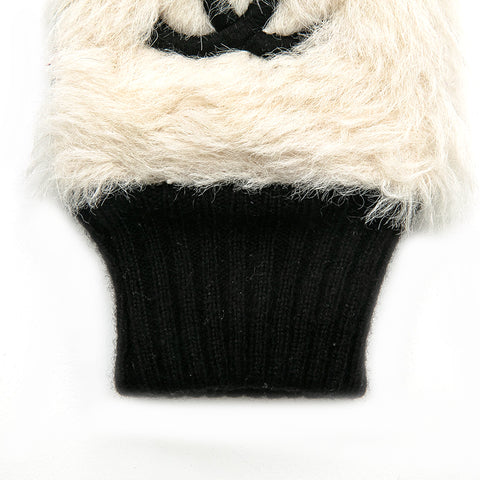 シャネル CHANEL ココマーク ファーxレザー 手袋 ホワイトxシルバー