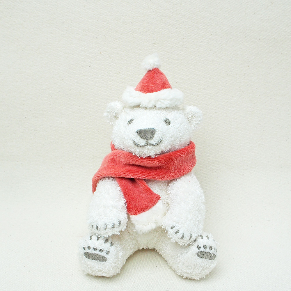 クリスマス限定】オーガニックコットン ホッキョクグマのぬいぐるみ