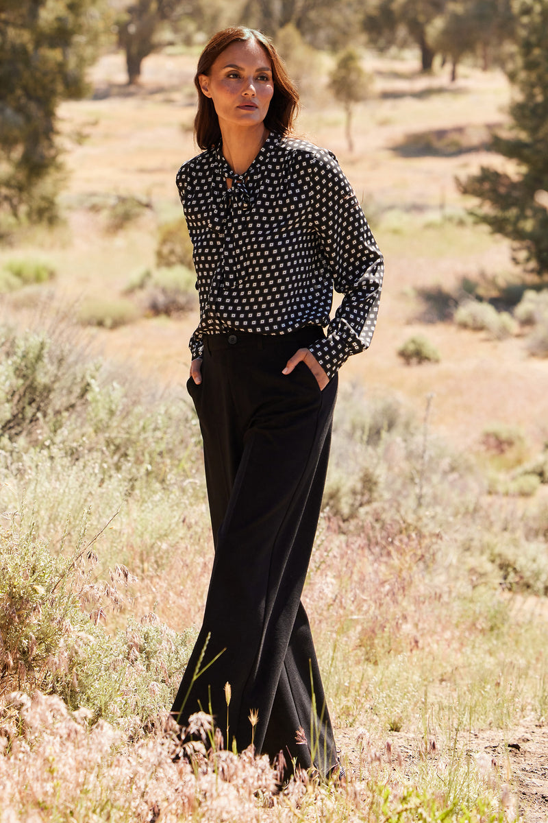 Tie-Neck Blouse - Pearl Medallion Multi | NYDJ