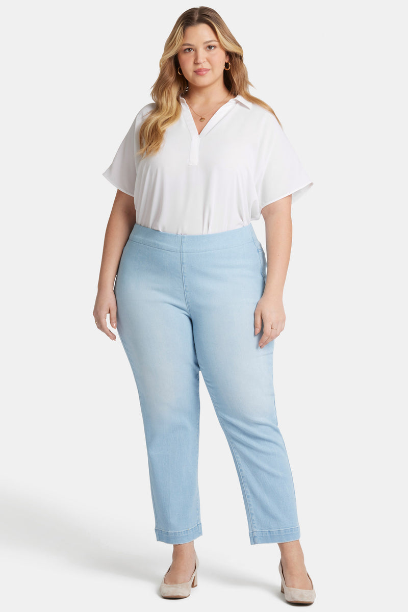 Bailey Relaxed Straight Ankle Pull-On Jeans In Plus Size In Soft