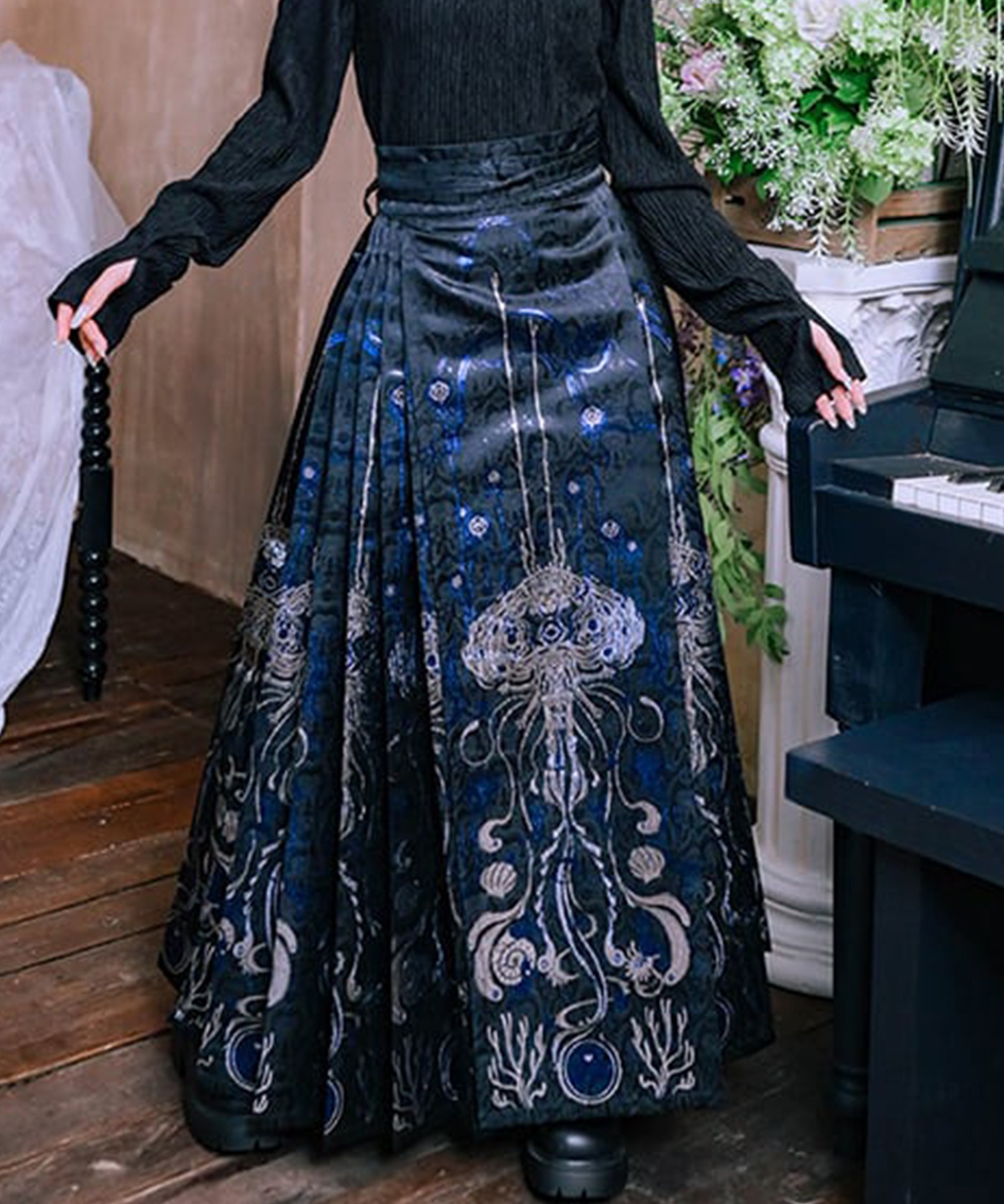 A'GEM/9 × .kom 『古怪舎/グガイシャ』 柄ロングスカート インポート