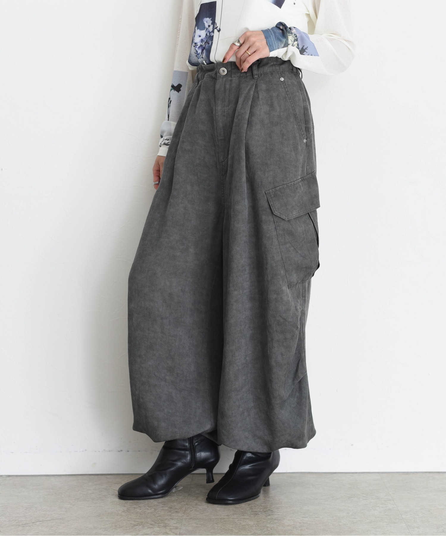 バイオ加工 アウトポケット カーゴパンツ Eimee Law│Eimee Law