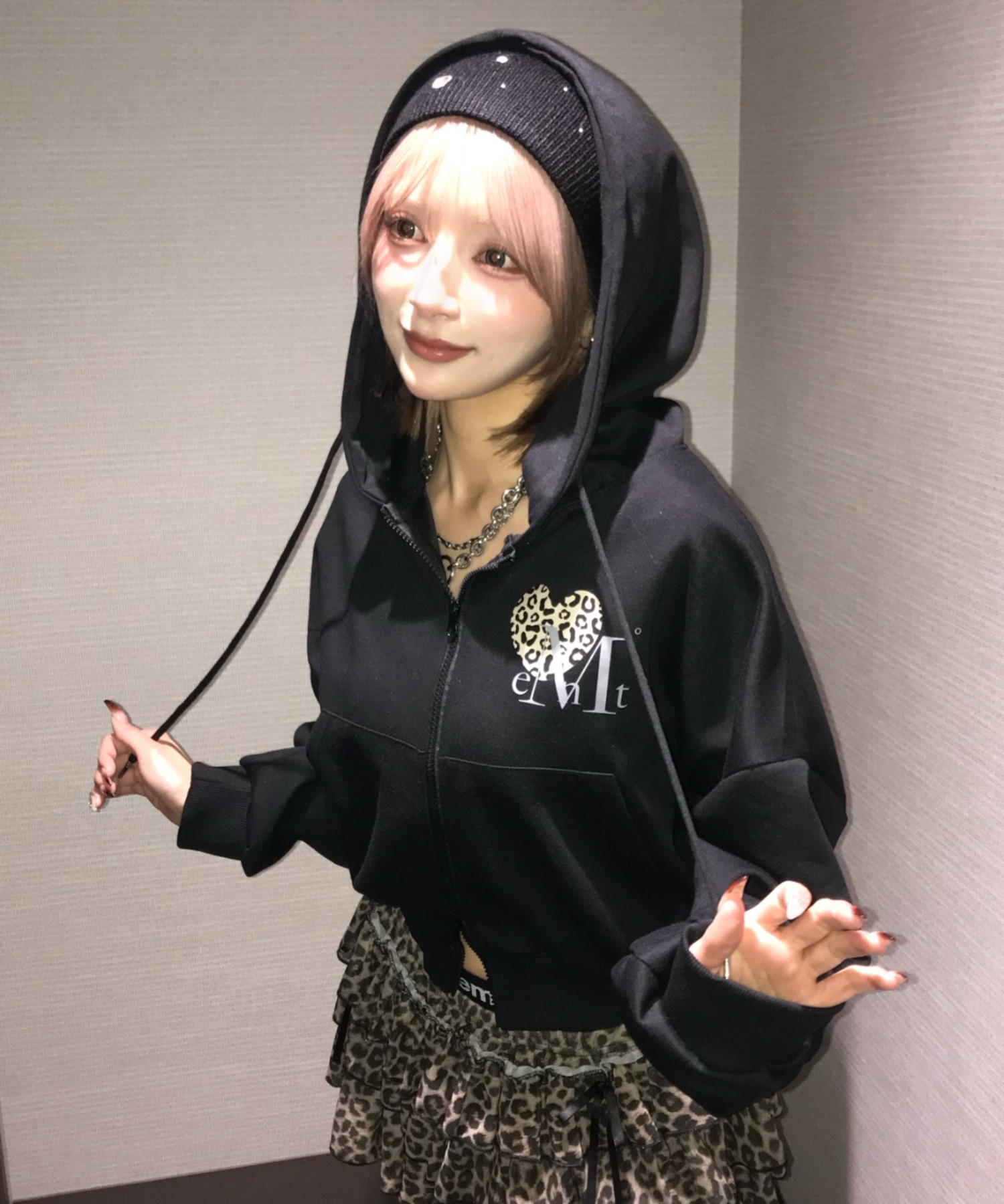 A'GEM/9 × .kom 『MUCENT/ムセント』 SIERRA LEOPARD HEART HOOD ZIP