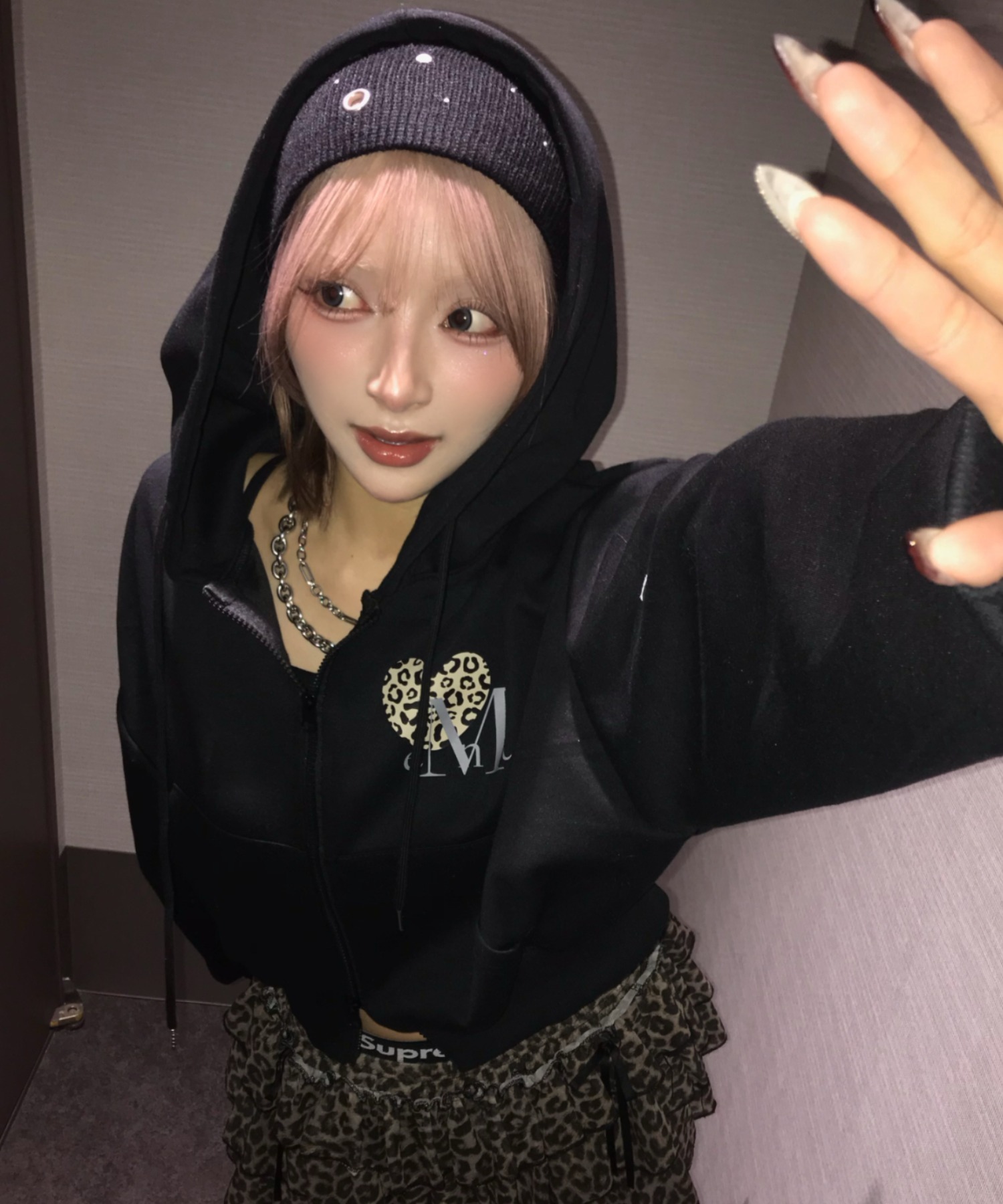 A'GEM/9 × .kom 『MUCENT/ムセント』 SIERRA LEOPARD HEART HOOD ZIP