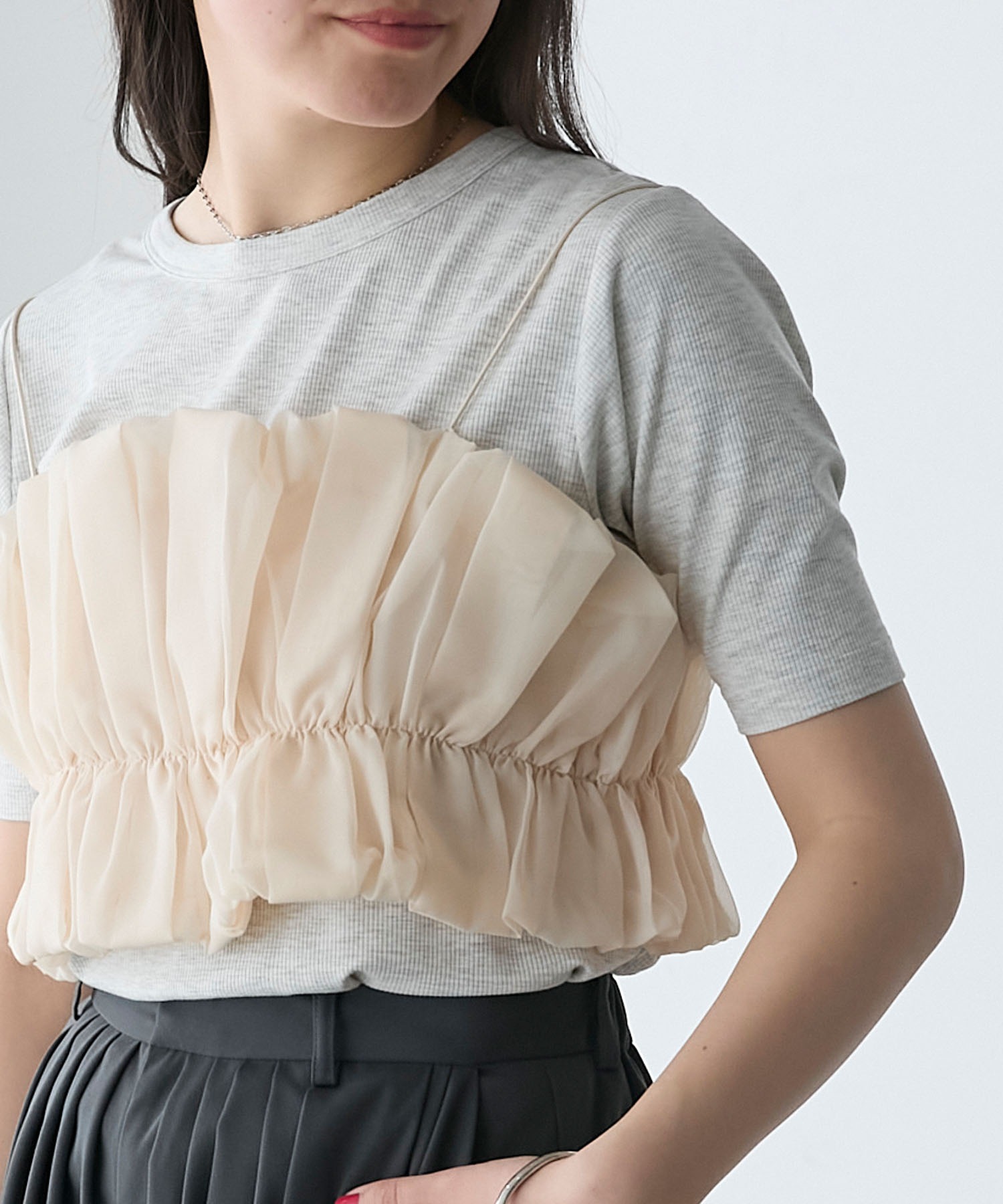 forksy.】フリルビスチェSET半袖Tシャツ forksy.│MONO-MART