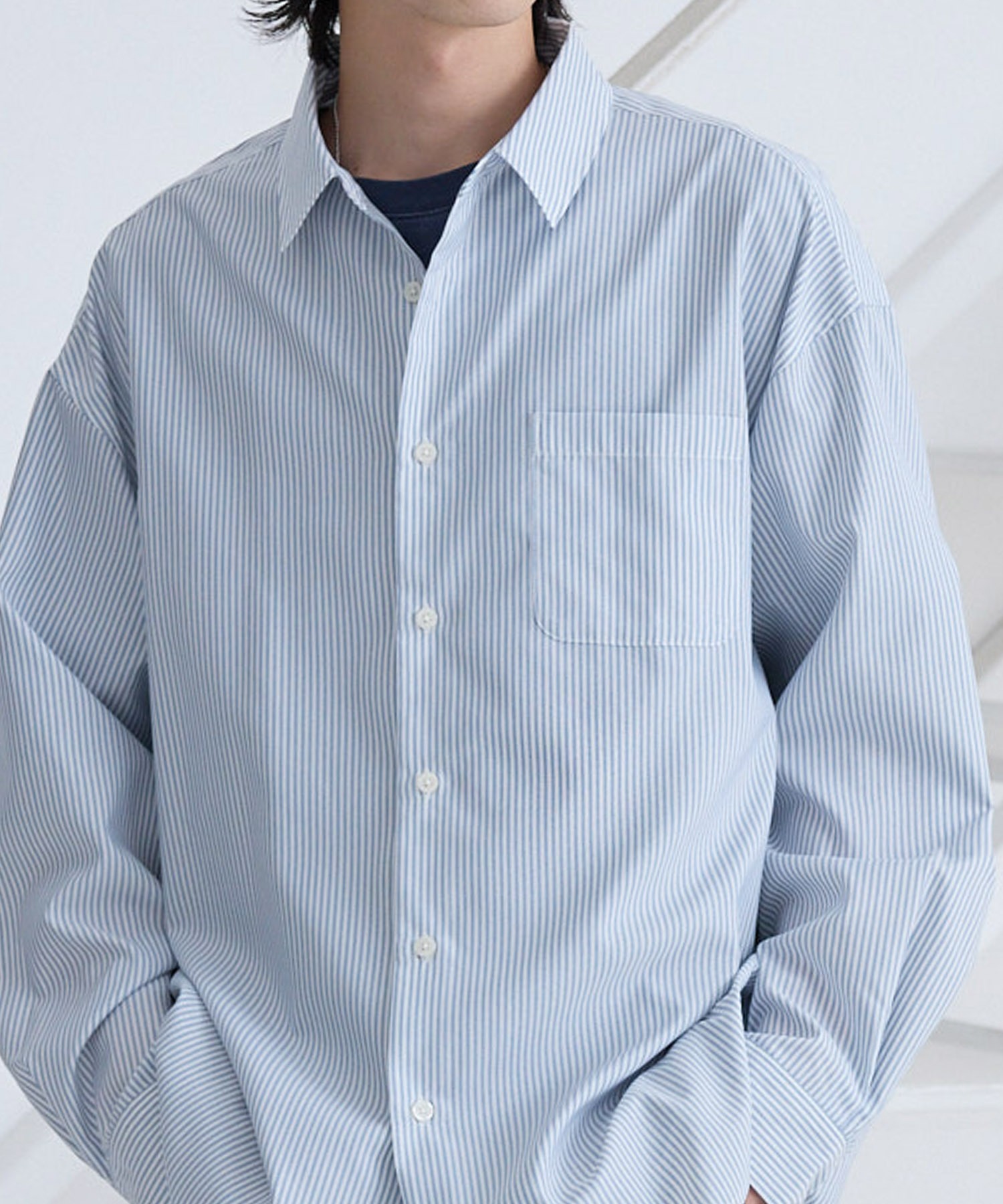 ハイコンフォート フレンチフロント レギュラーカラーシャツ〈UVカット