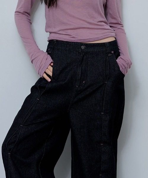 A'GEM/9 × .kom 『 FANCY CLUB/ファンシークラブ』 FRONT PINTUCK WIDE