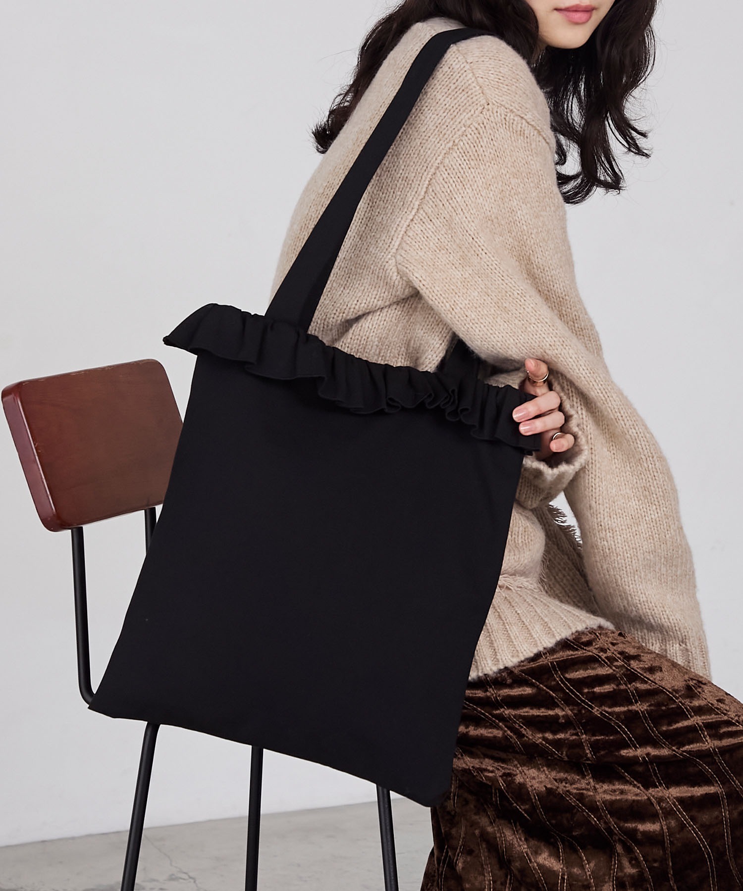 forksy.】フリルアソート巾着トートバッグ / A4収納可能 forksy.│MONO