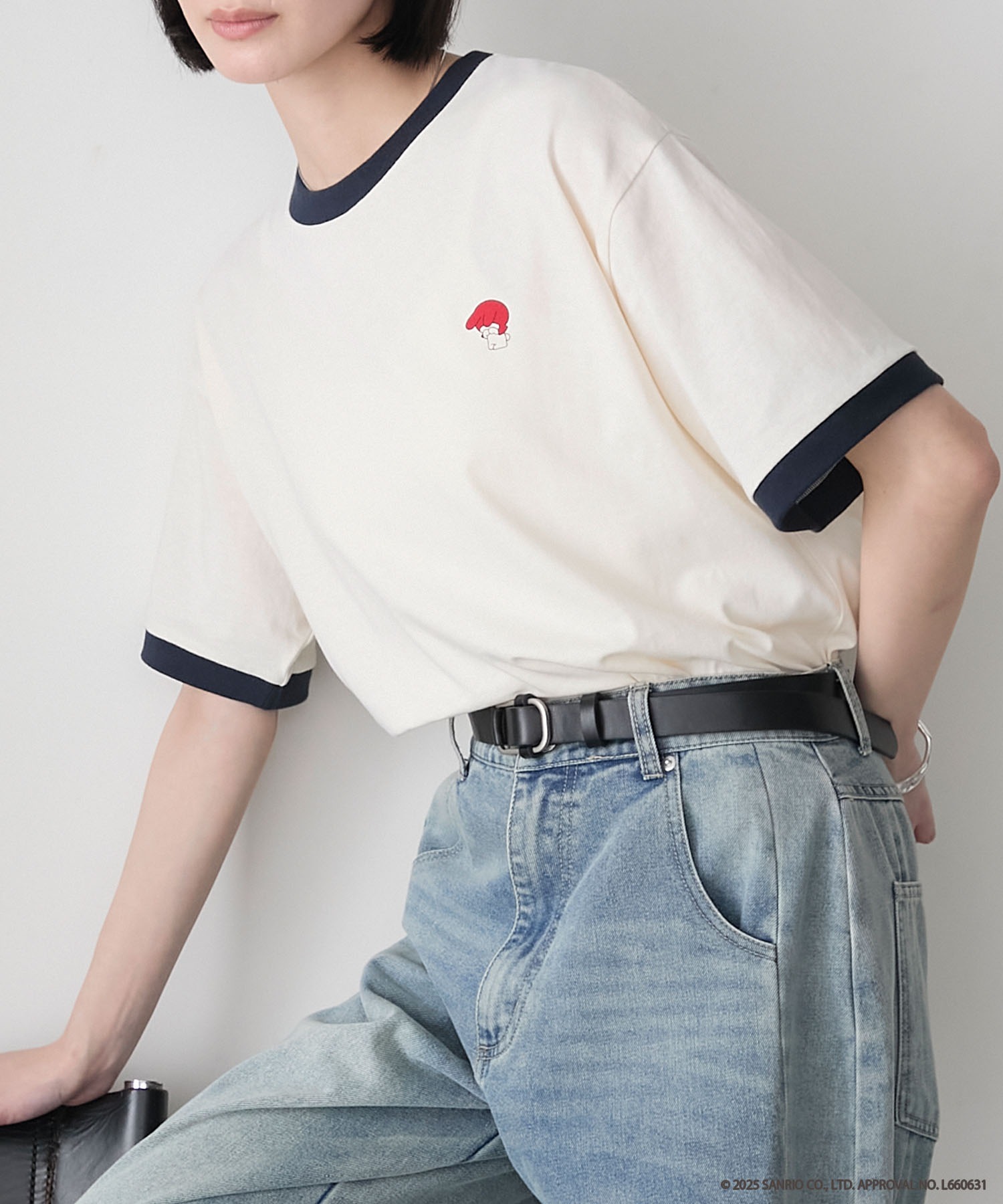 My Melody × forksy.】ワンポイントデザイン クルーネック 半袖
