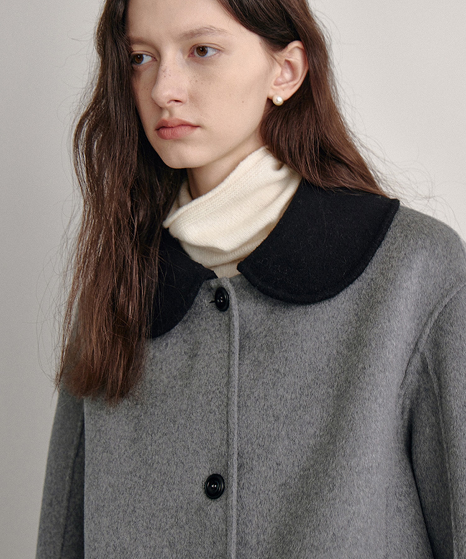 ラウンドカラー ウールショートコート FD24W373【Fano Studios