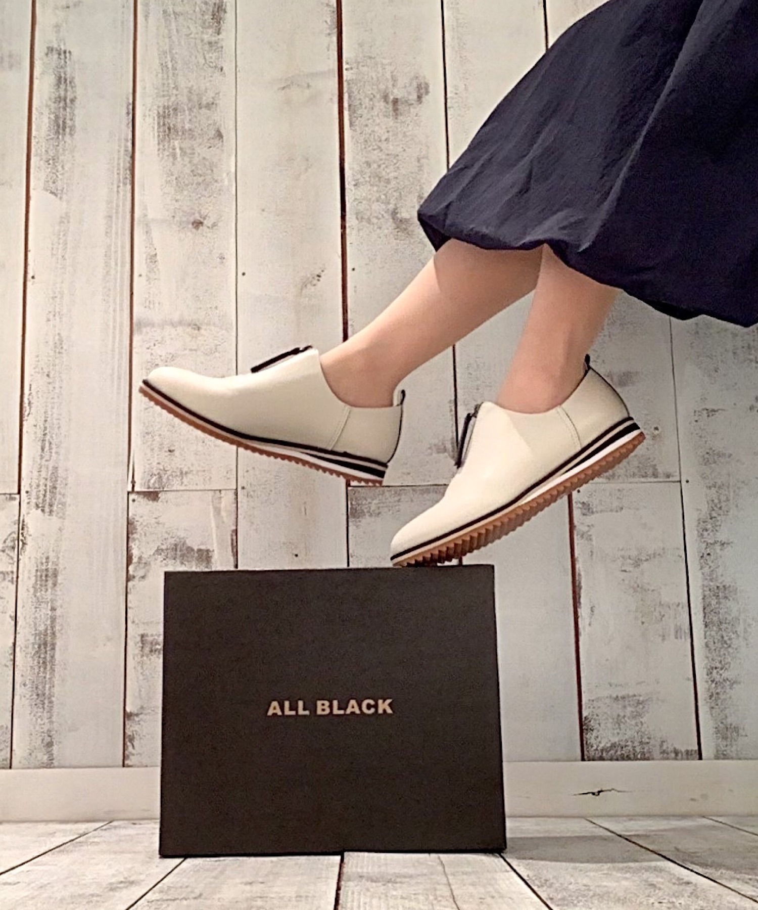 本革/2.5cmヒール】センタージップシューズ ALL BLACK│Jeffrey