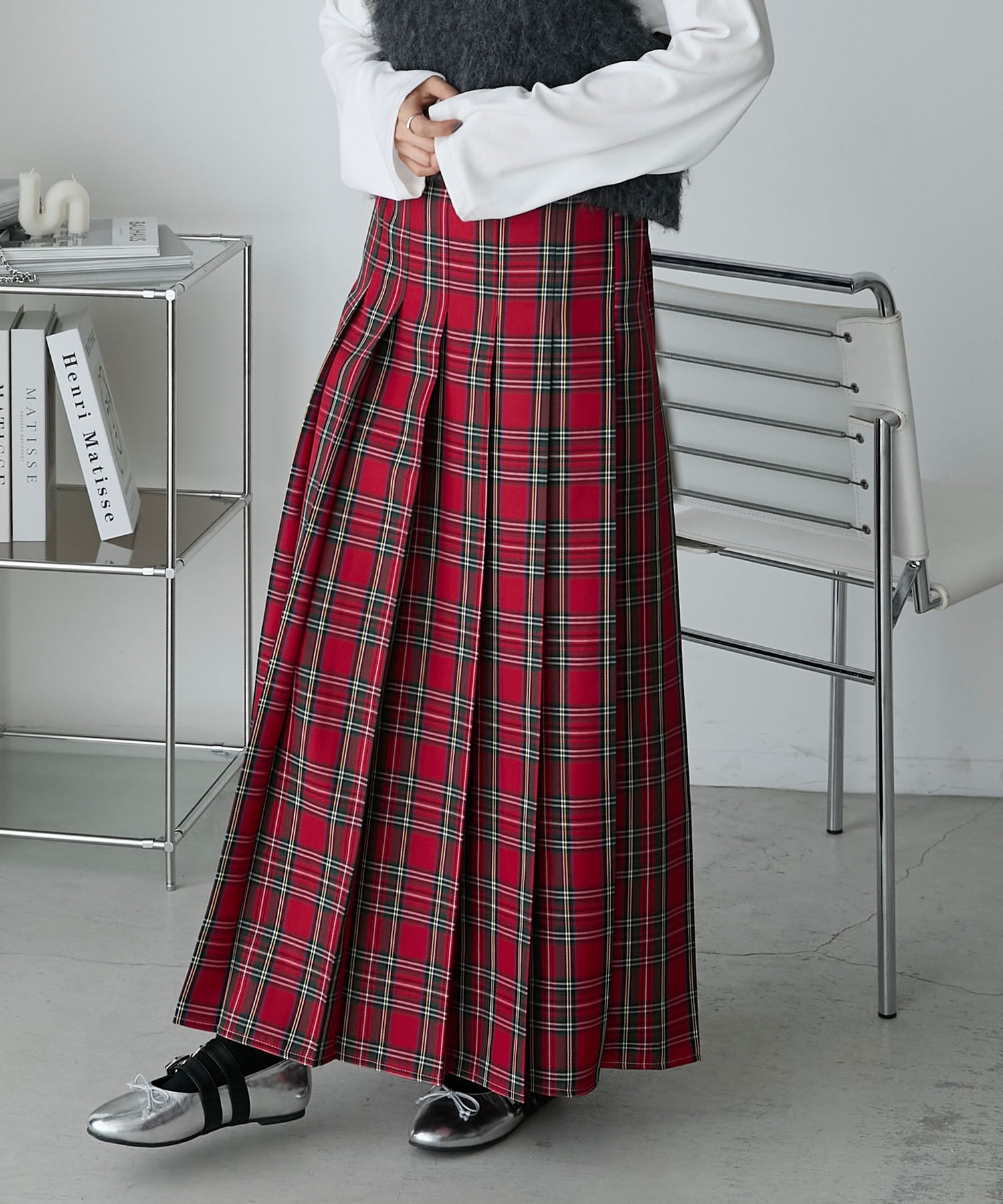 forksy.】チェックプリーツAラインロングスカート forksy.│MONO-MART